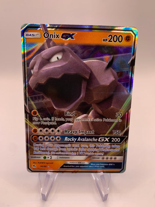 Pokemon Karte GX Onix 36/68 Englisch