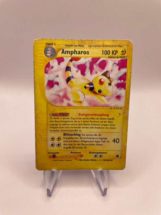Pokemon Karte e-Series Ampharos 34/165 Deutsch
