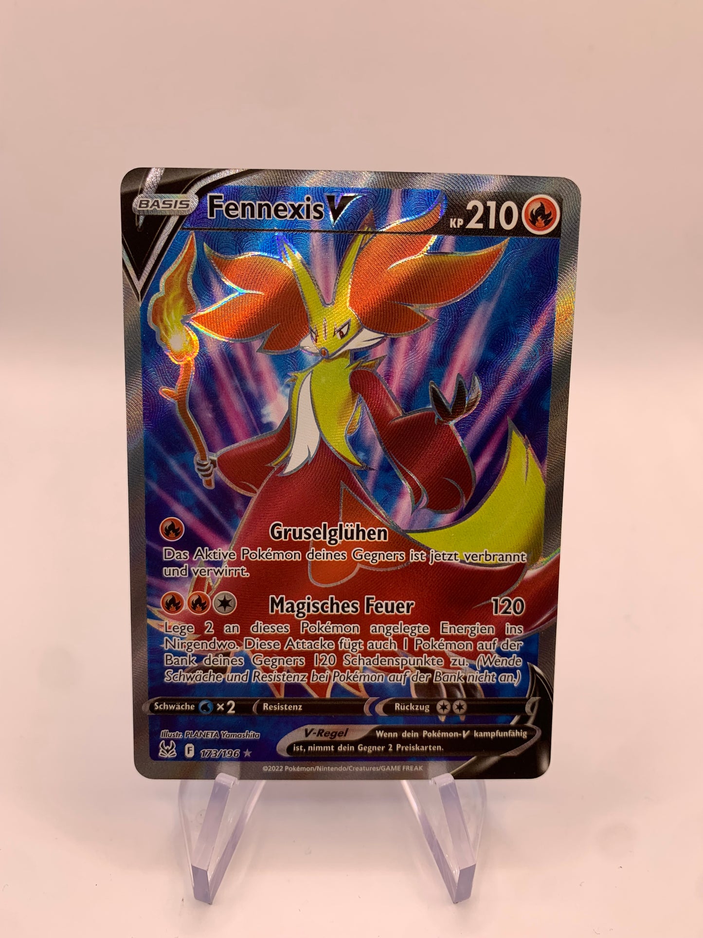 Pokemon Karte V Fullart Fennexis 173/196 Deutsch