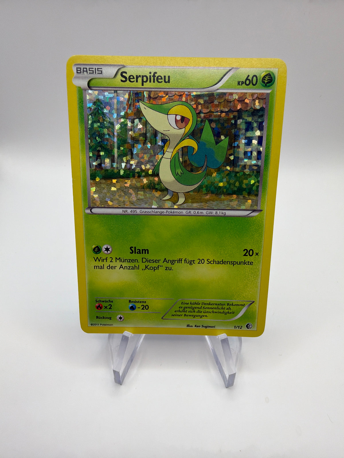 Pokemon Karte Holo Serpifeu 1/12 Deutsch