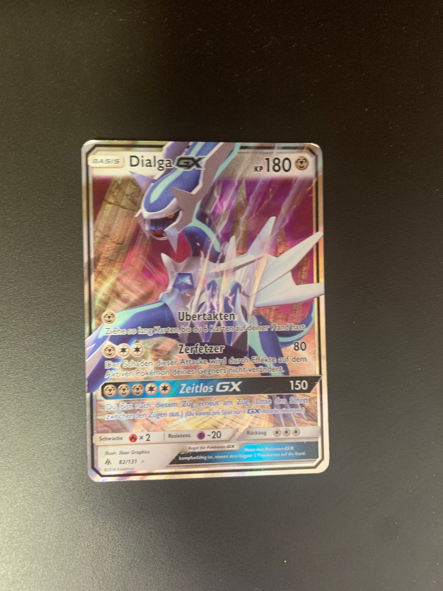 Pokemon Karte GX Dialga 82/131 Deutsch