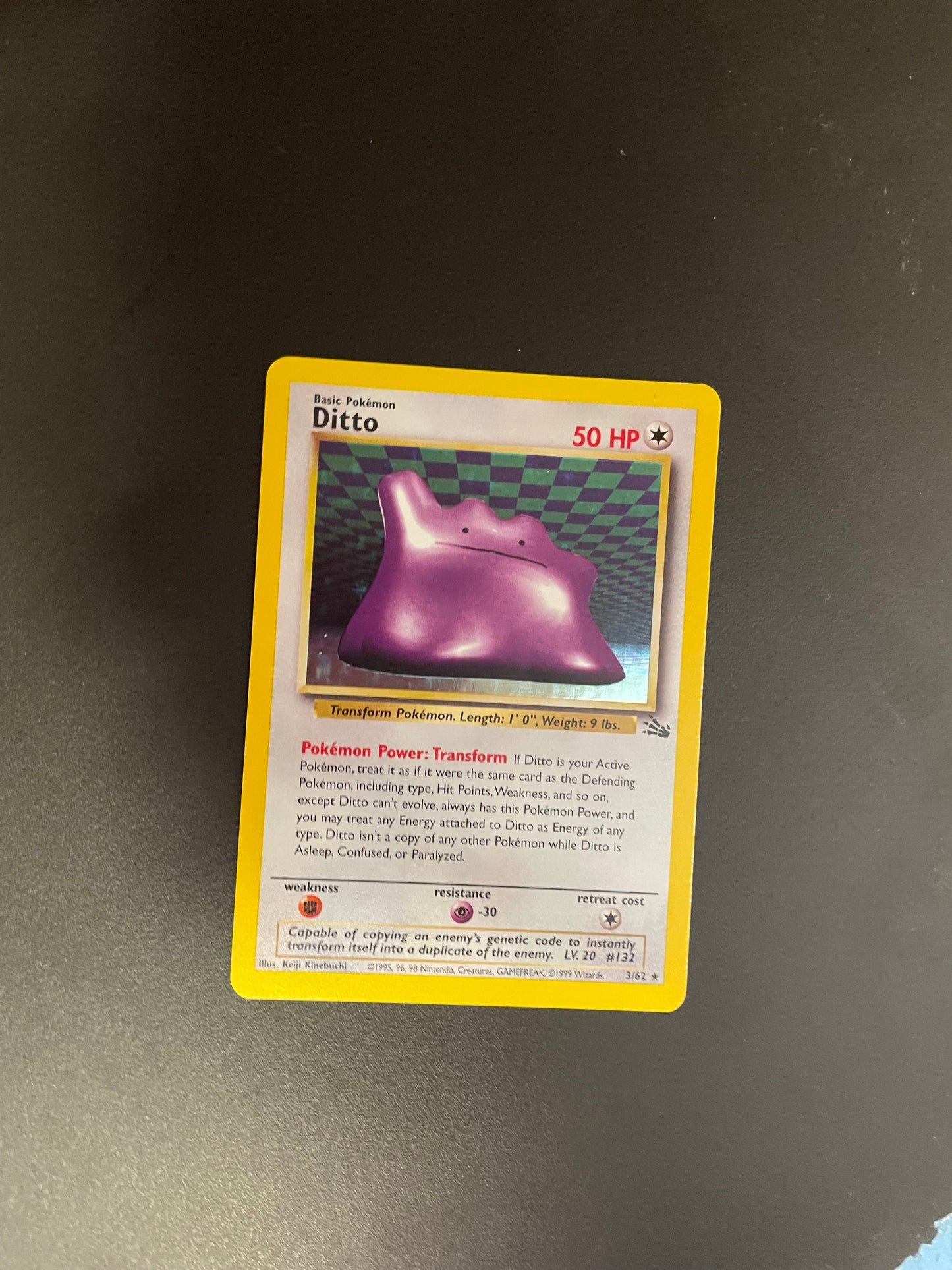 Pokemon Karte Holo Ditto 3/62 Englisch
