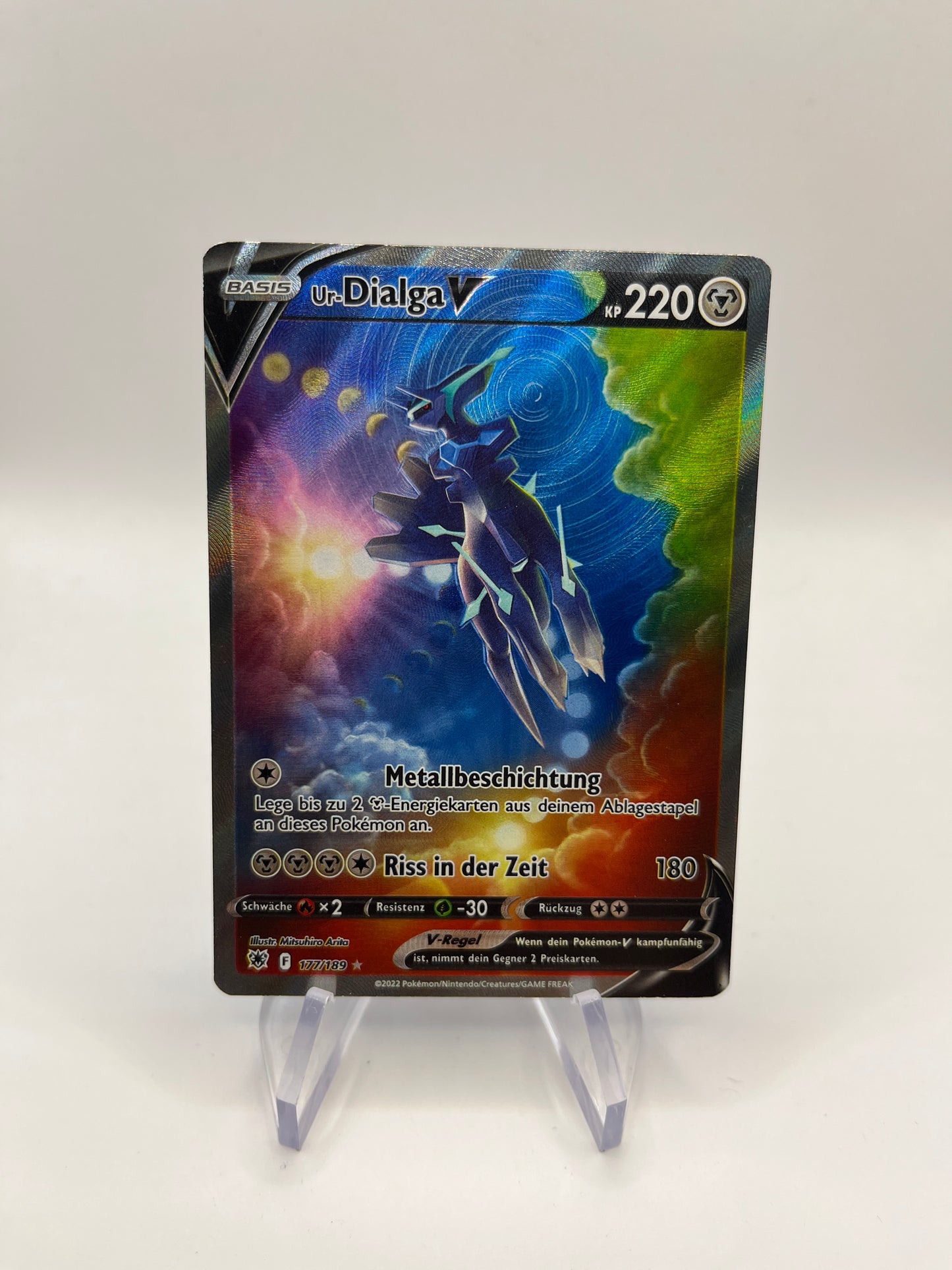 Pokemon Karte Alt-Art V Ur-Dialga 177/189 Deutsch