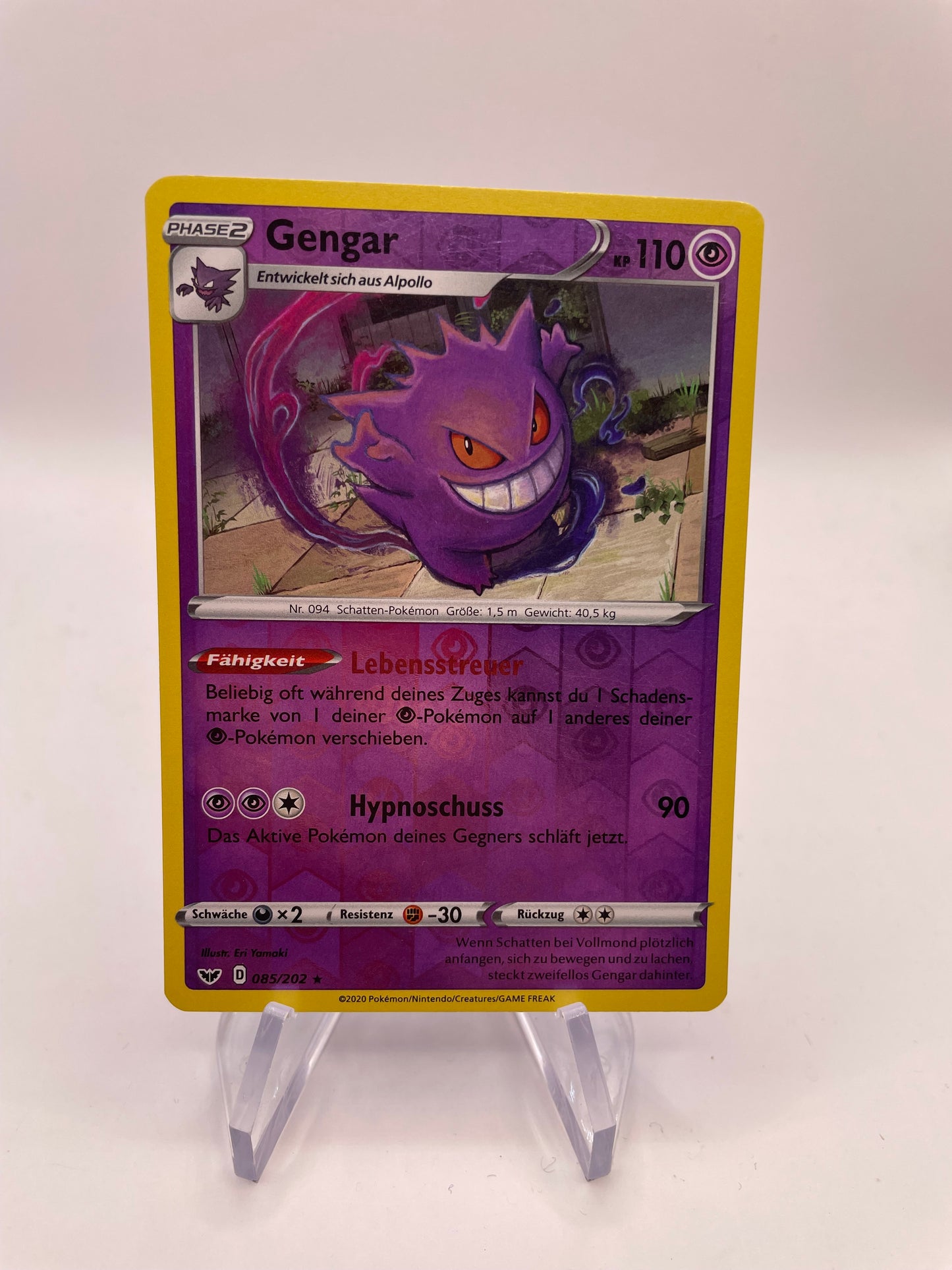 Pokemon Karte Revers Gengar 85/202 Deutsch