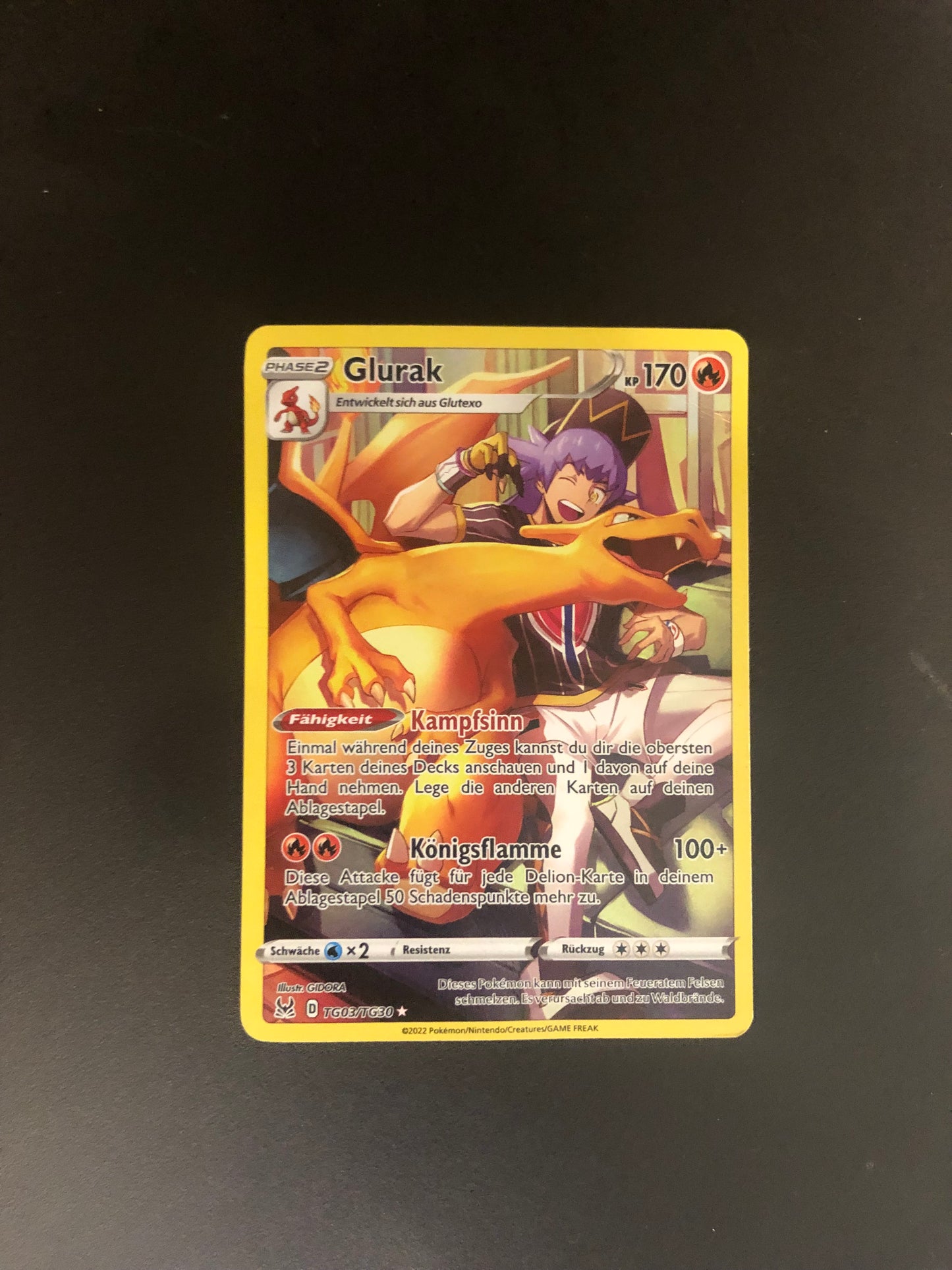 Pokemon Karte Art Rare Glurak TG03/TG30 Deutsch