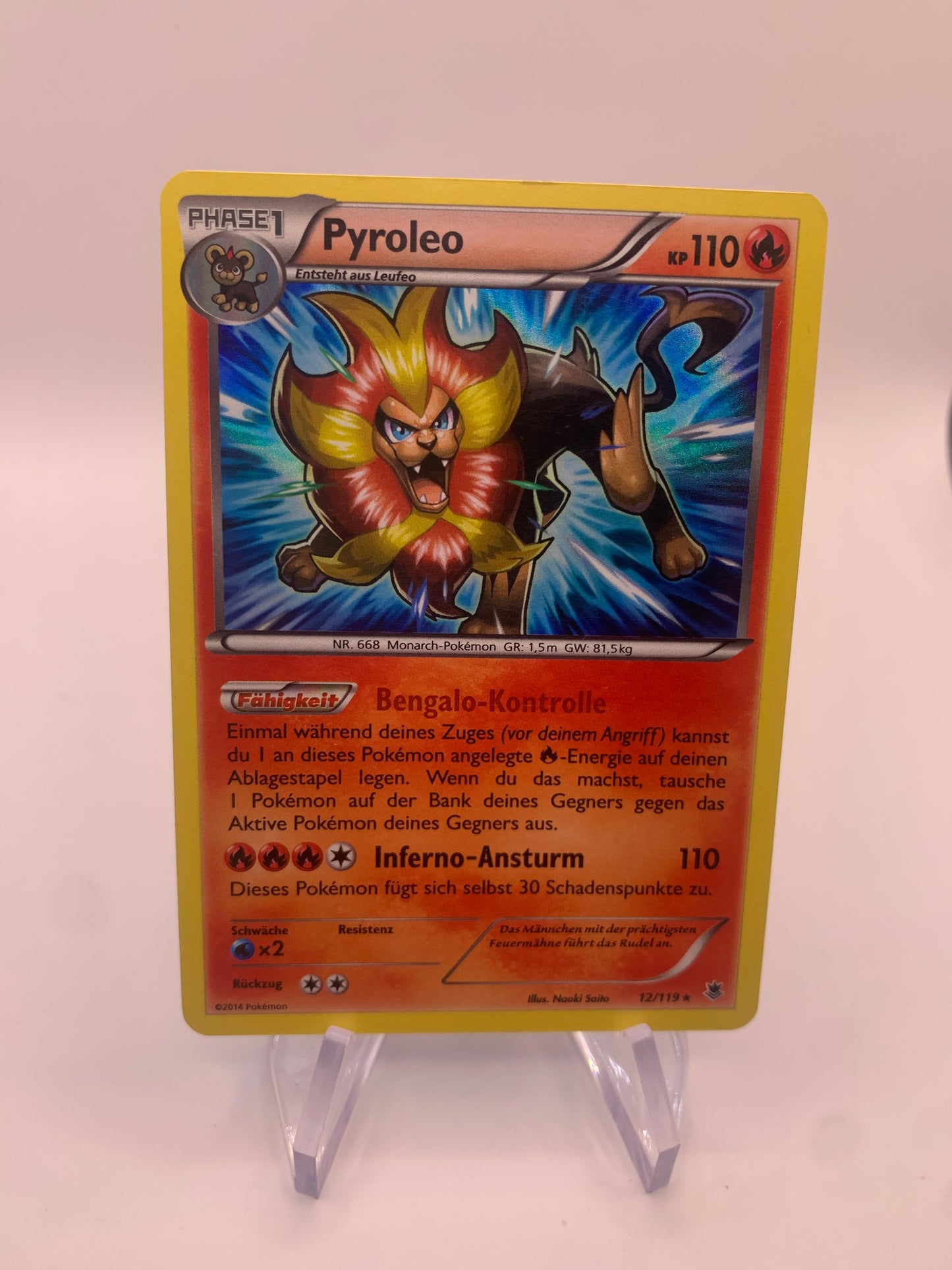 Pokemon Karte Holo Pyroleo 12/119 Deutsch