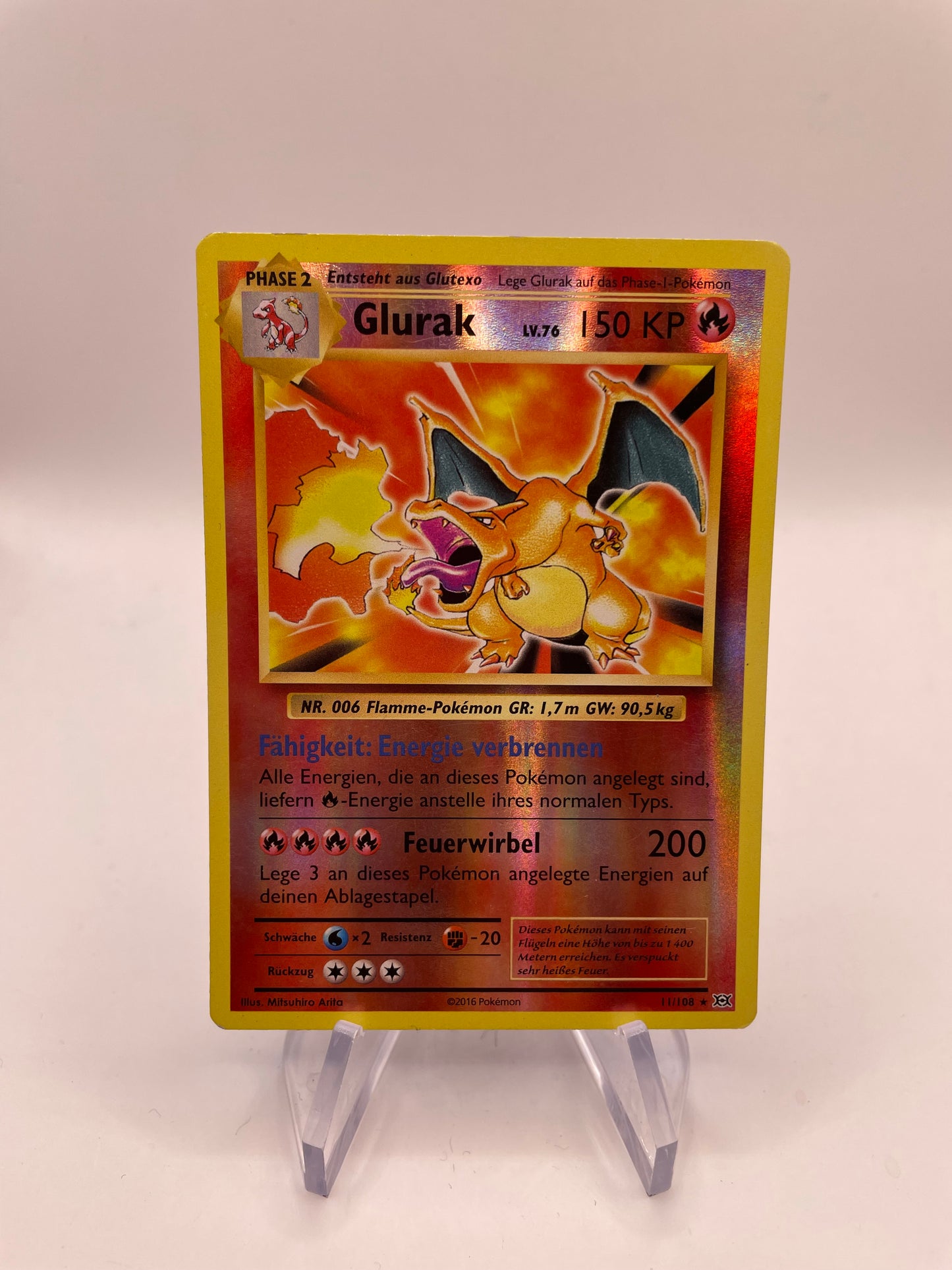 Pokemon Karte Revers Glurak 11/108 Deutsch