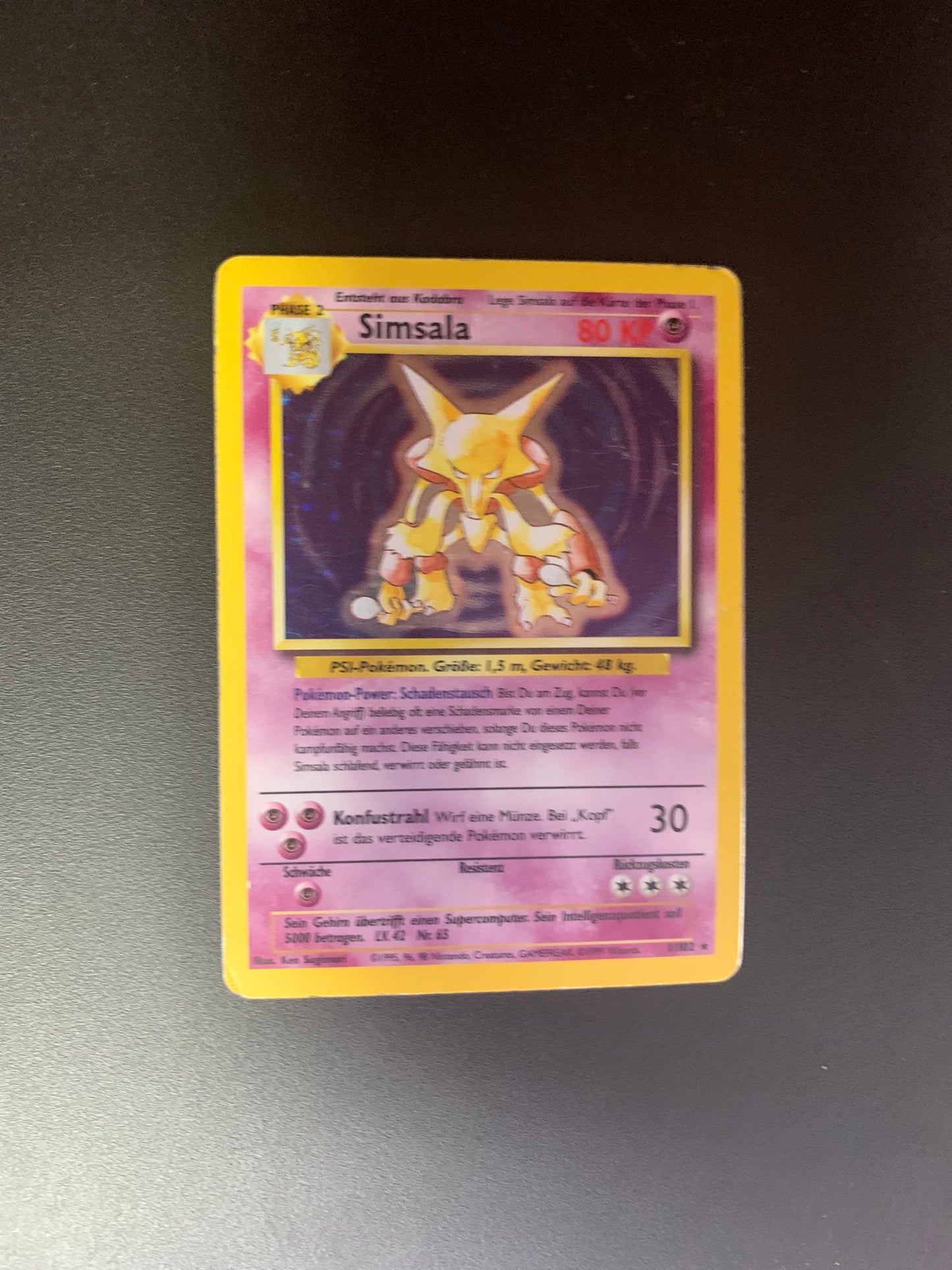 Pokemon Karte Holo Simsala Base Set 1/102 Deutsch