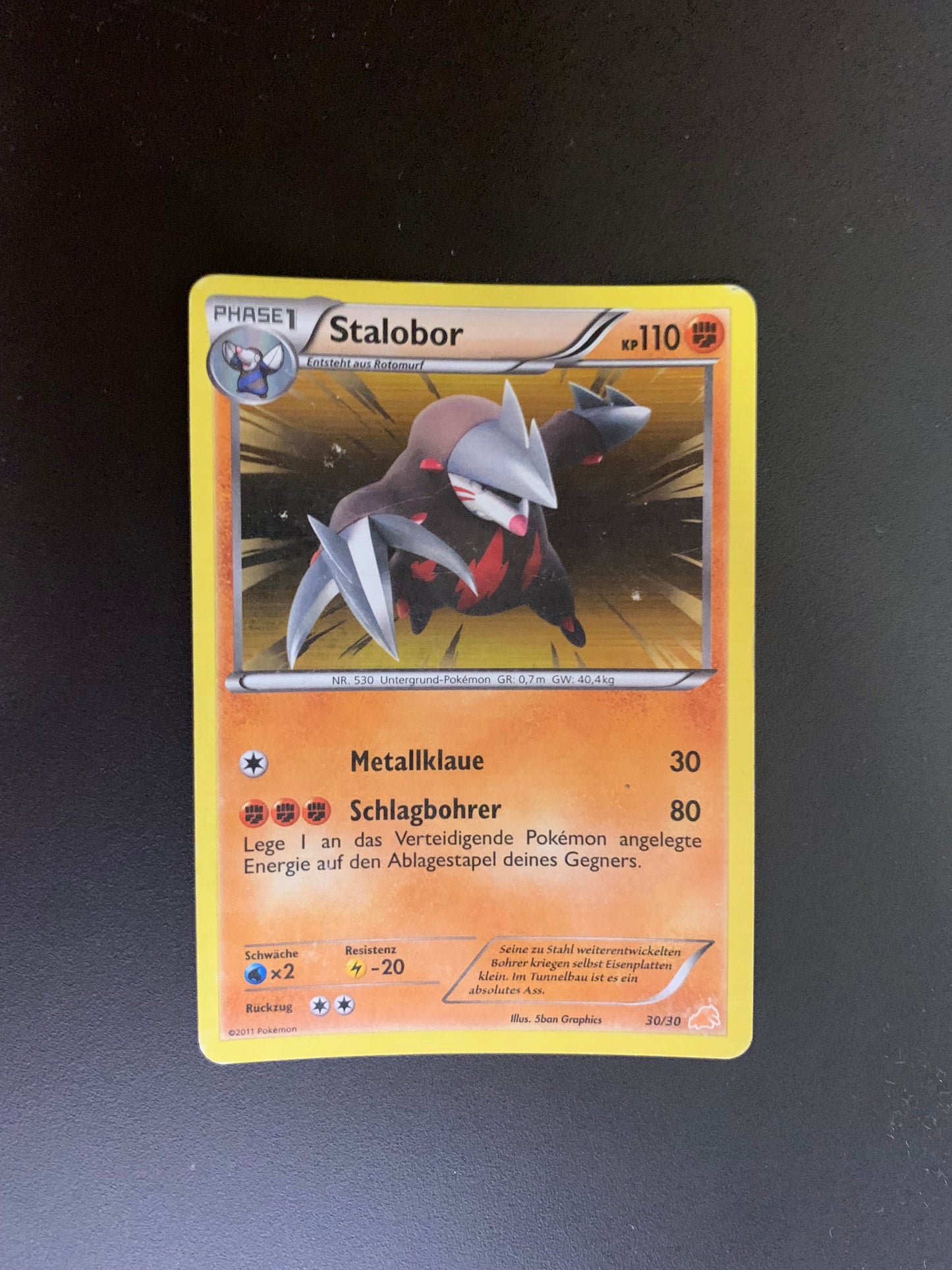 Pokemon Karte Holo Stalobor 30/30 Deutsch