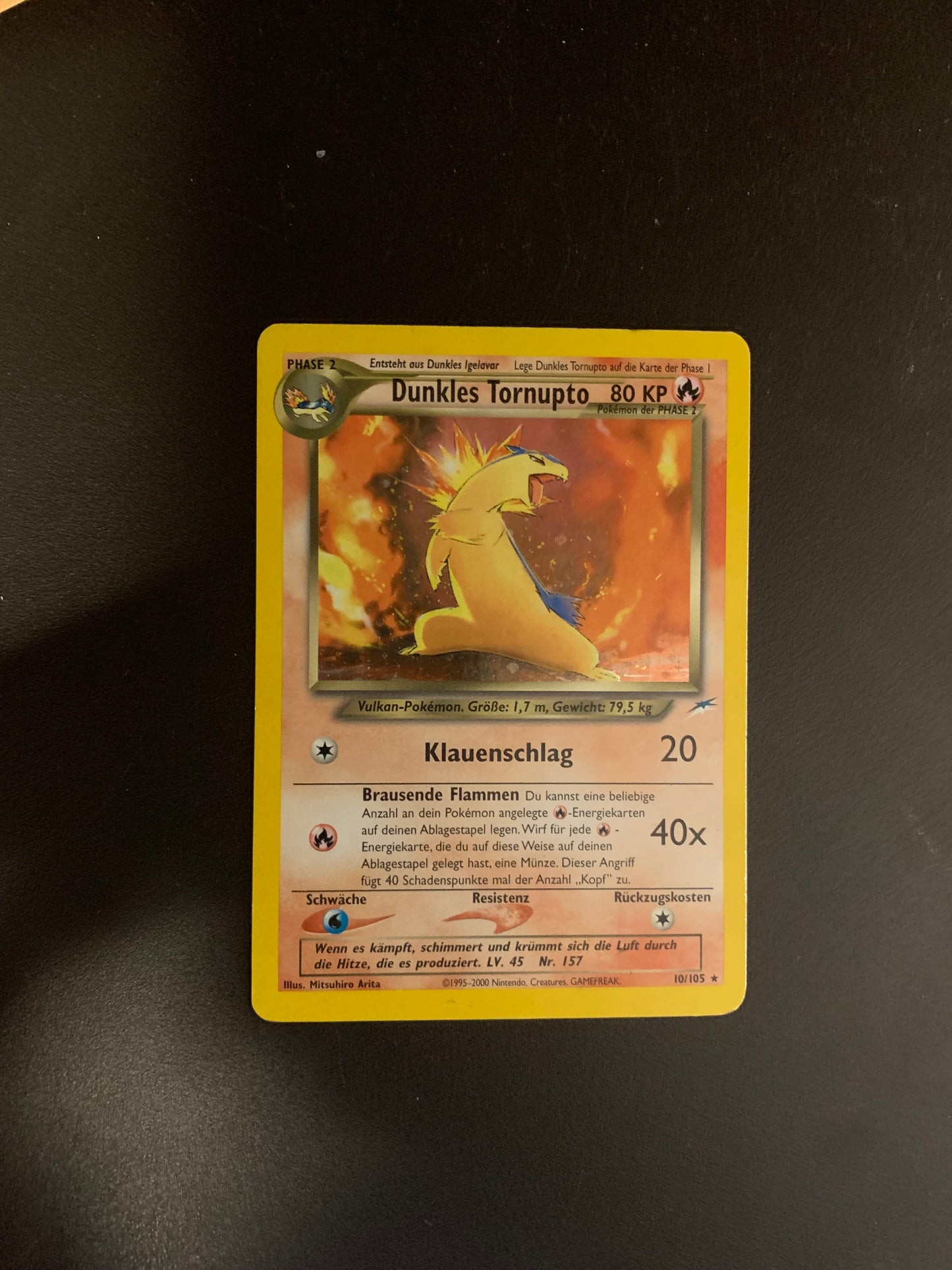 Pokemon Karte Holo Dunkles Tornupto 10/105 Deutsch