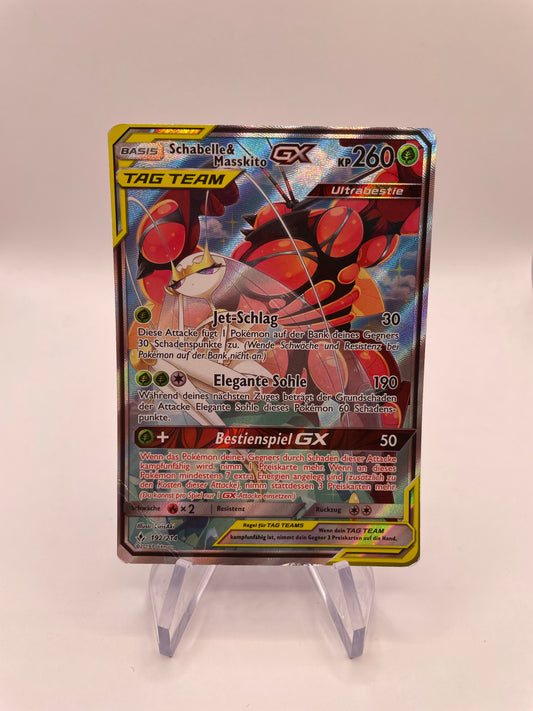 Pokemon Karte GX Tag Team Schabelle & Masskito 192/214 Deutsch
