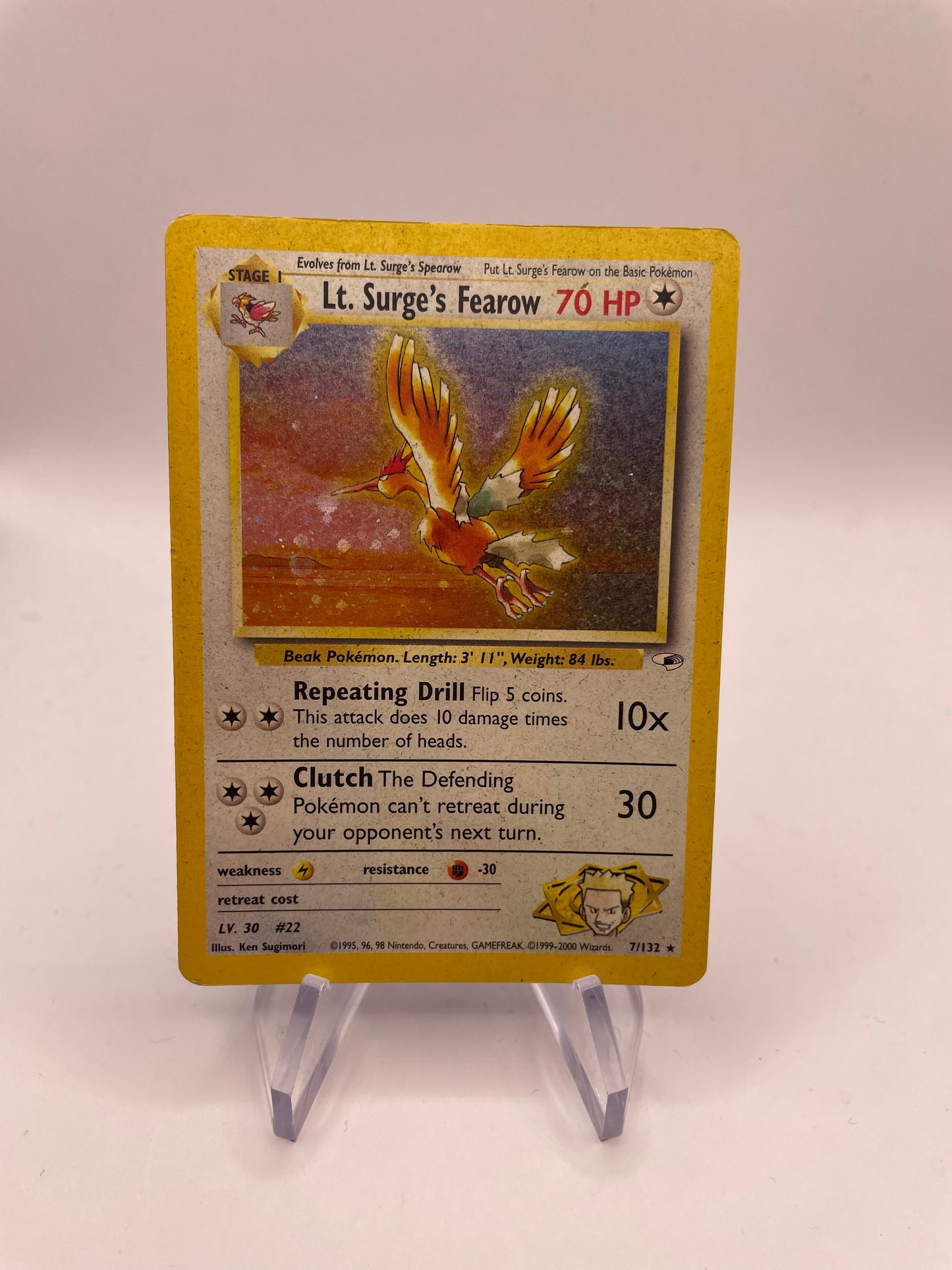 Pokemon Karte Holo Lt. surge’s Fearow 7/132 Englisch