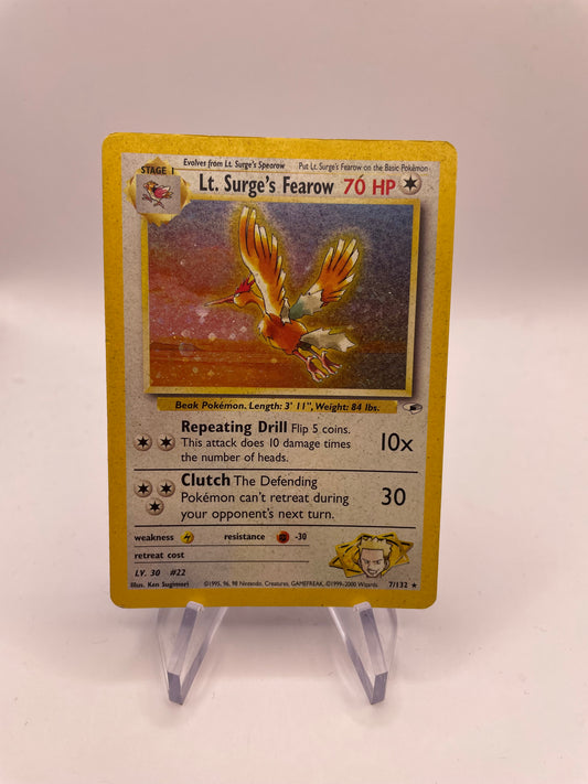 Pokemon Karte Holo Lt. surge’s Fearow 7/132 Englisch