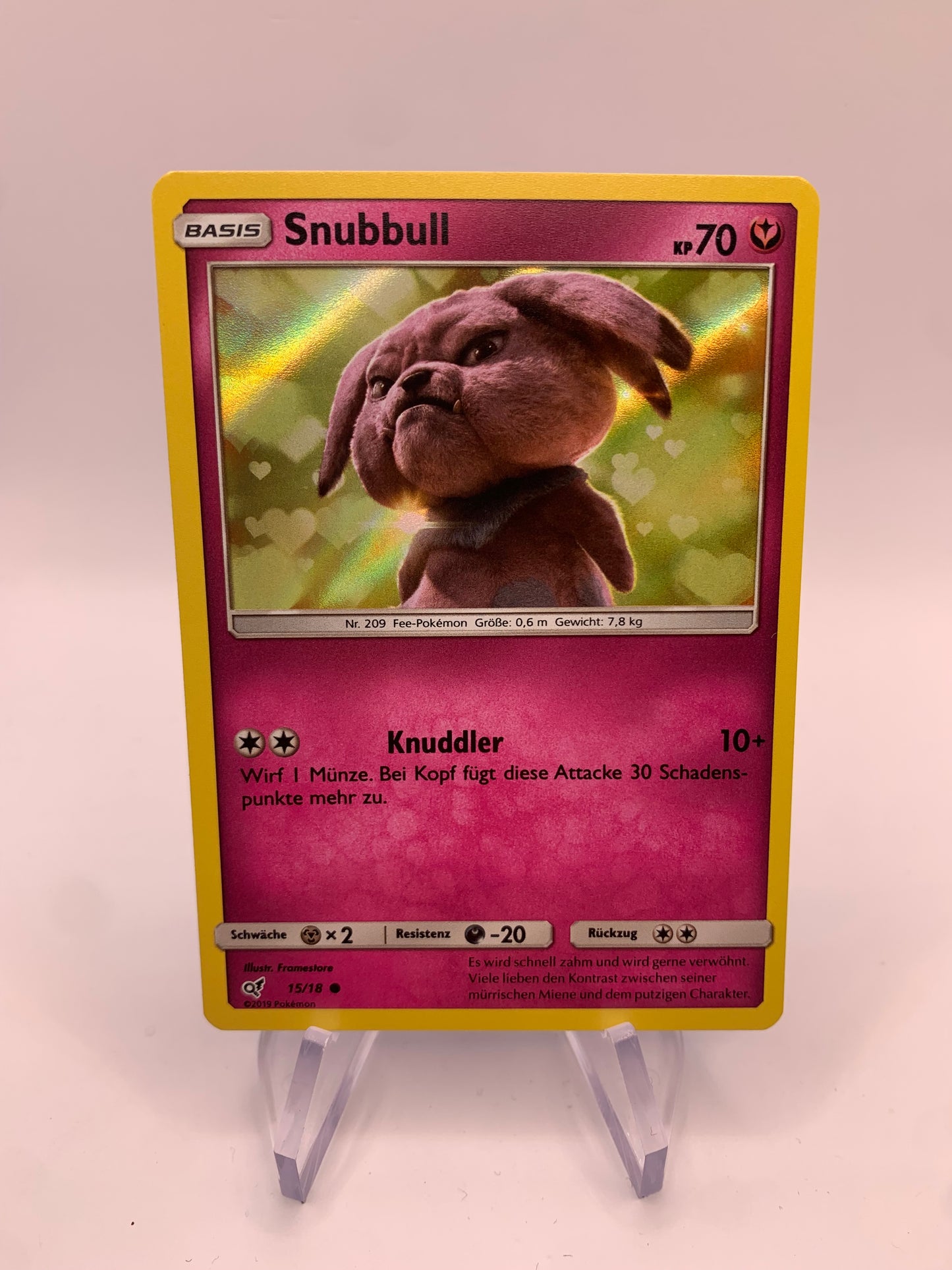 Pokemon Karte Detektiv Pikachu Snubbull 15/18 Deutsch