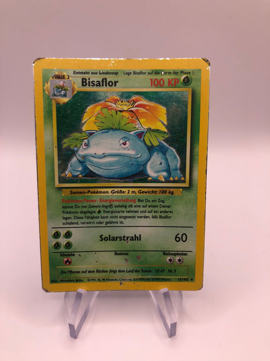 Pokemon Karte Holo Base Set Bisaflor 15/102 Deutsch