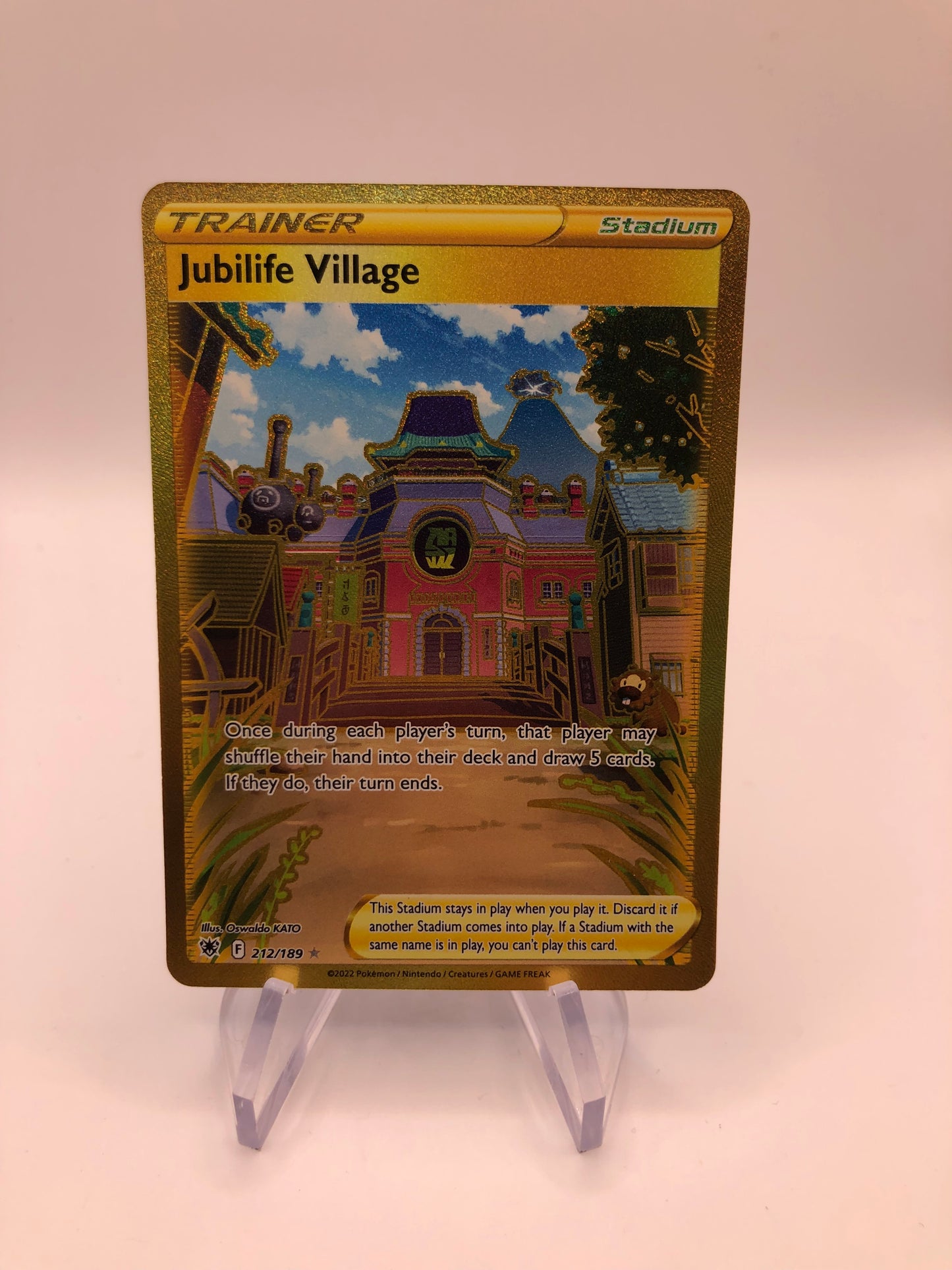 Pokemon Karte Trainer Gold Jubilife Village 212/189 Englisch
