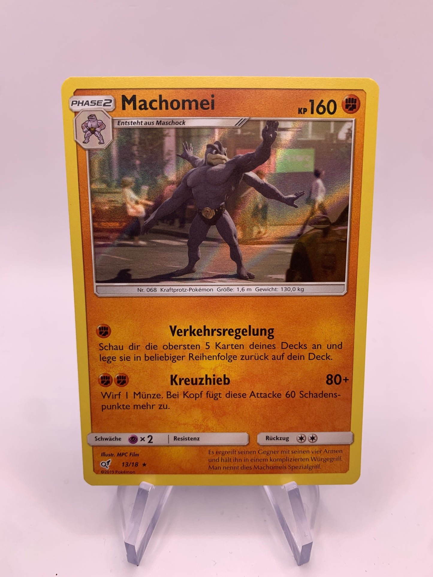 Pokemon Karte Detektiv Pikachu Machomei 13/18 Deutsch