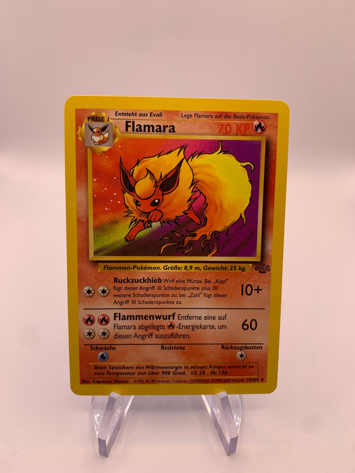 Pokemon Karte Jungel Flamara 19/64 Deutsch