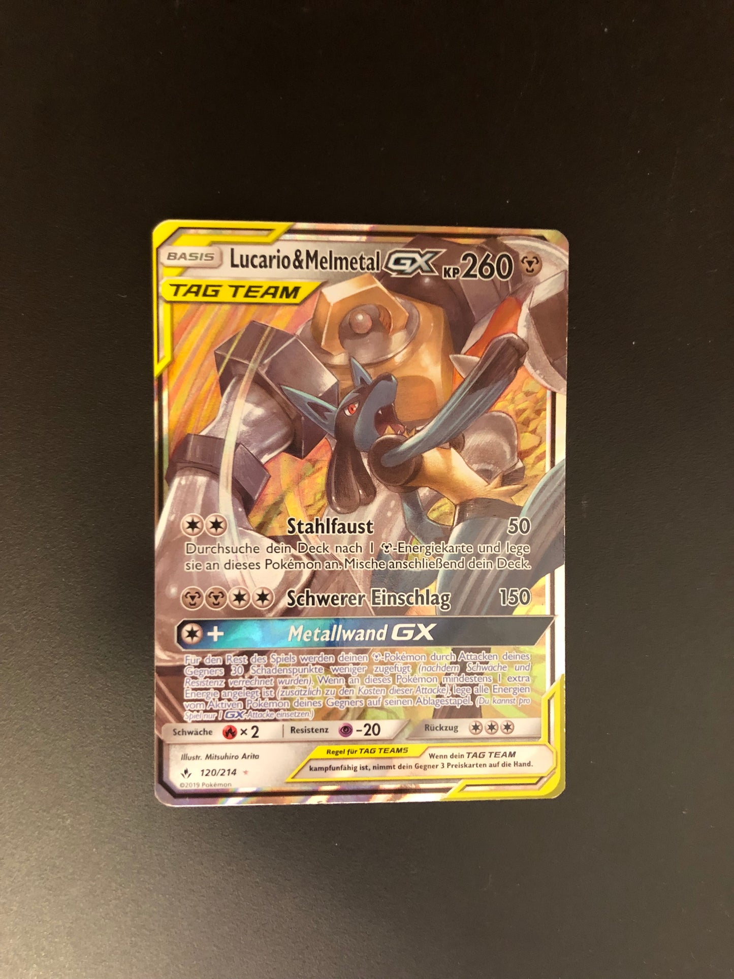 Pokemon Karten Tag Team Lucario & Melmetal 120/214 Deutsch
