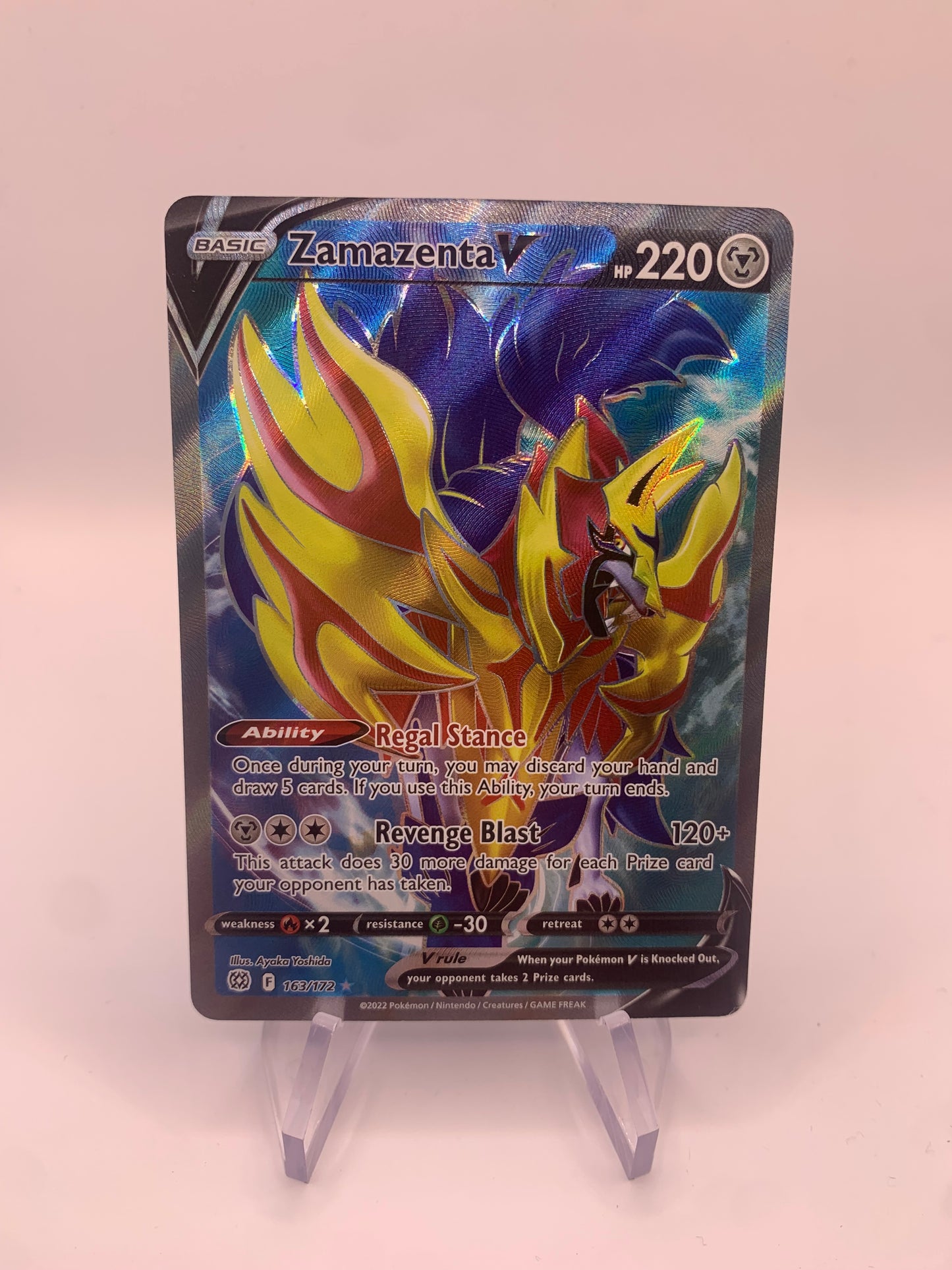 Pokemon Karte V Fullart Zamazenta 163/172 Englisch