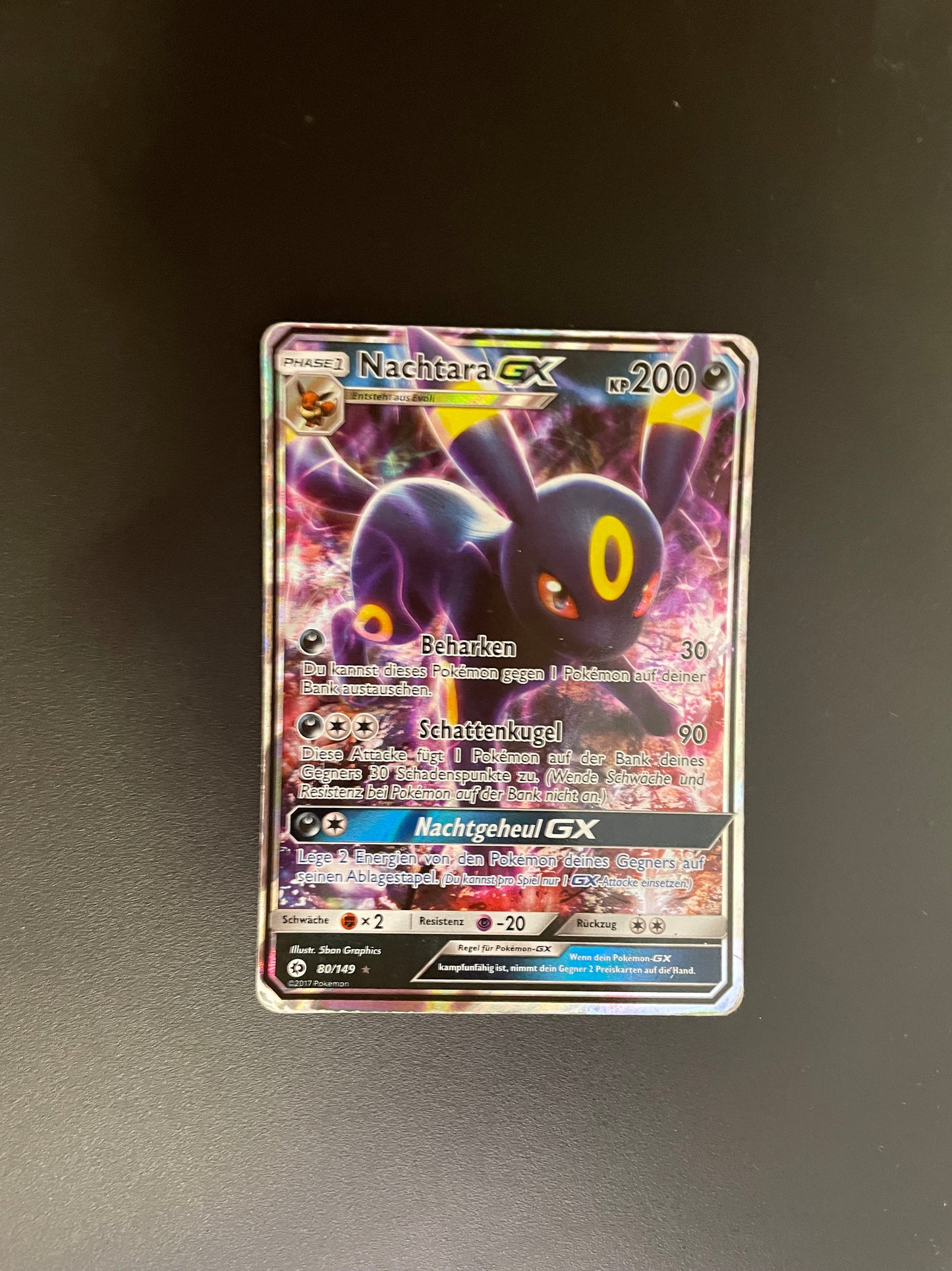 Pokémon Karte GX Nachtara 80/149 Deutsch
