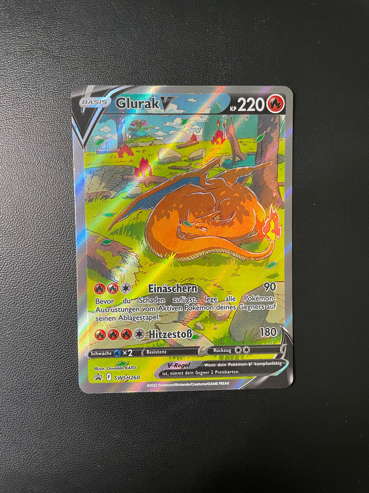 Pokemon Karte V Alt Art Promo Glurak SWSH260 Deutsch