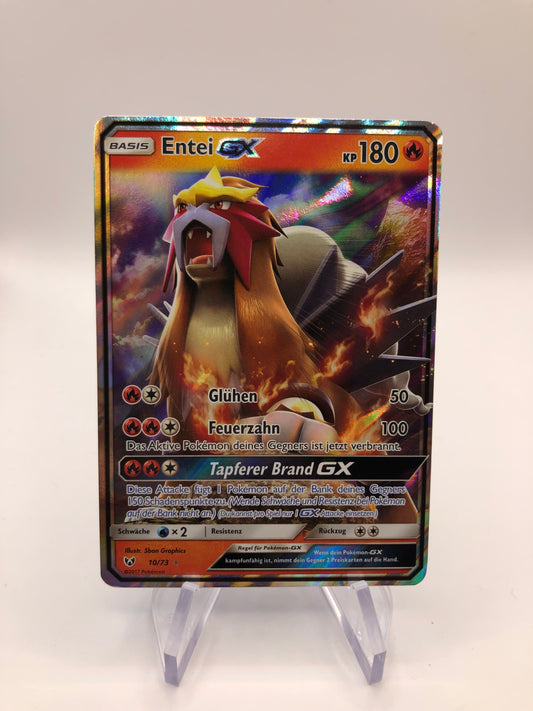 Pokemon Karte GX Entei 10/73 Englisch