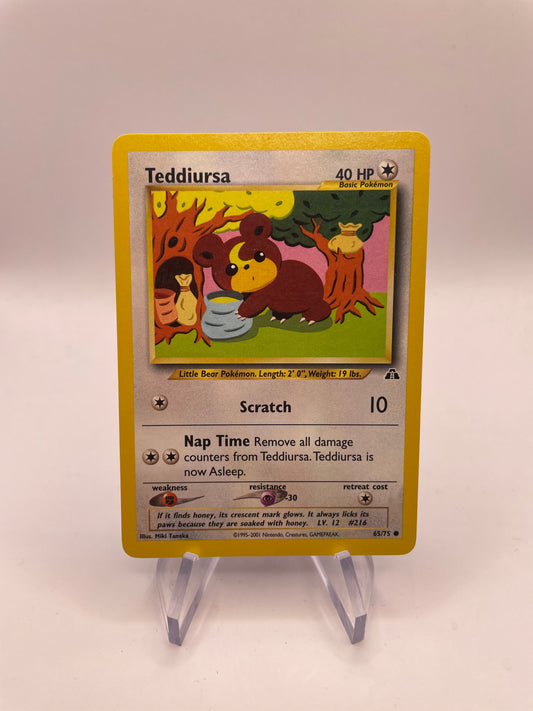 Pokemon Karte Neo Discovery Teddiursa 65/75 Englisch