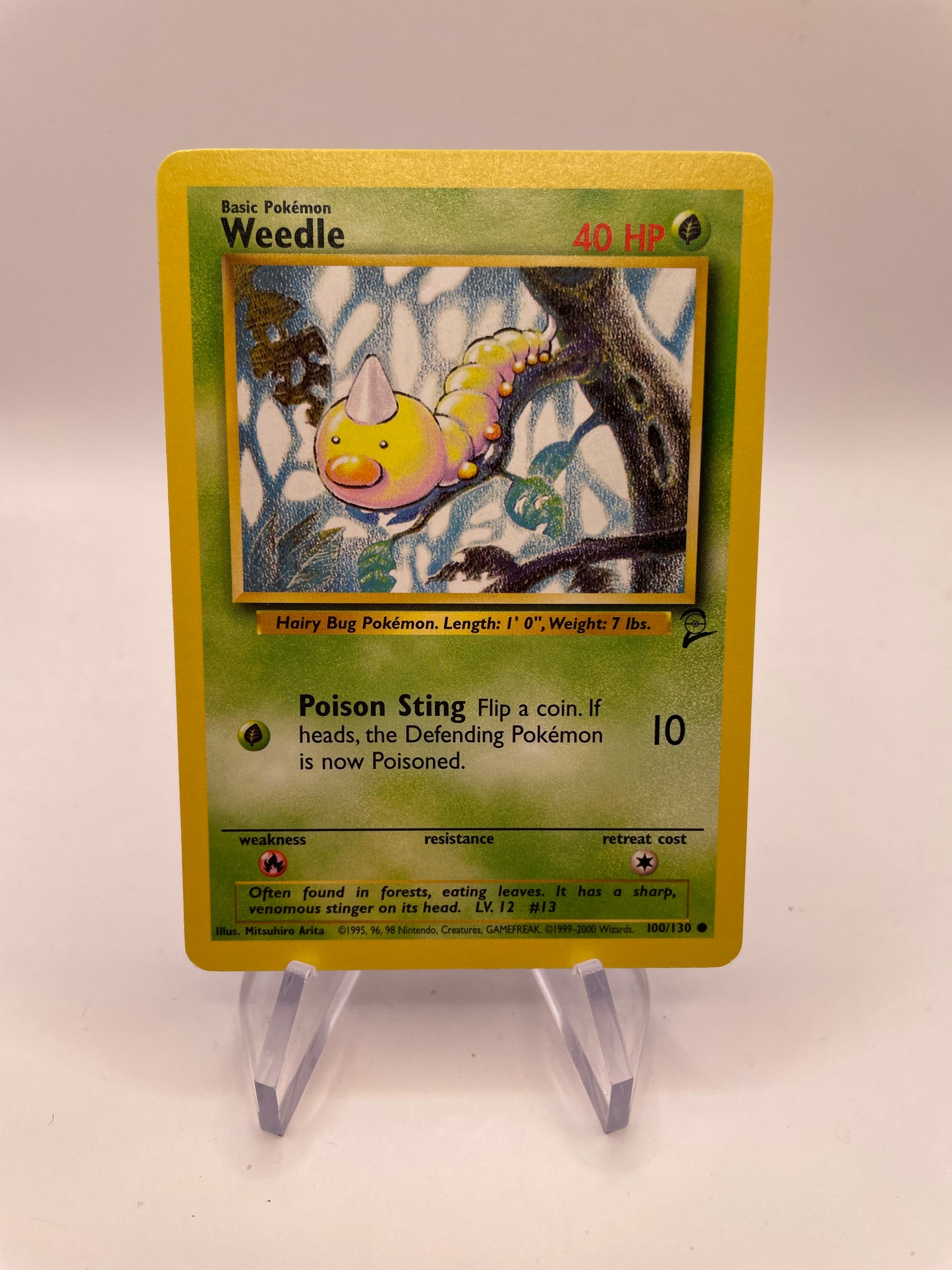 Pokemon Karte Base-Set 2 Weedle 100/130 Englisch