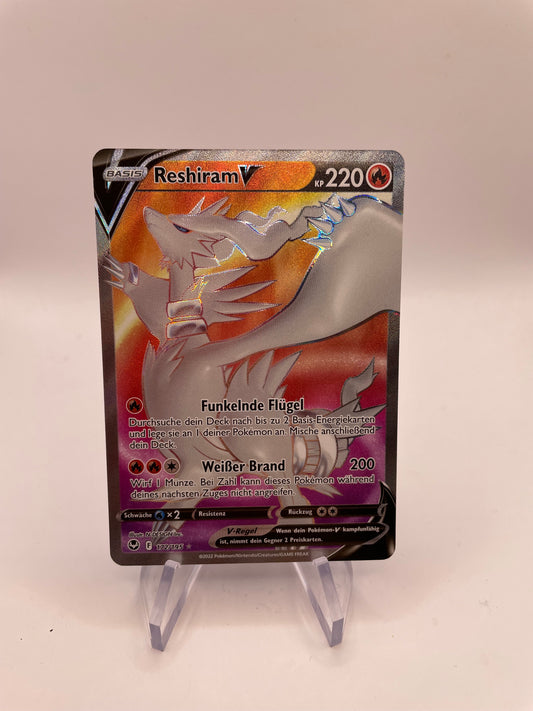Pokemon Karte V Fullart Reshiram 172/195 Deutsch