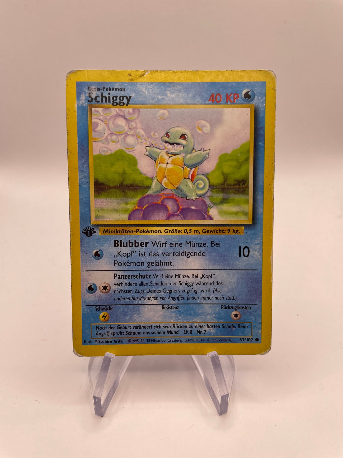 Pokemon Karte Base-Set Schiggy 63/102 Deutsch
