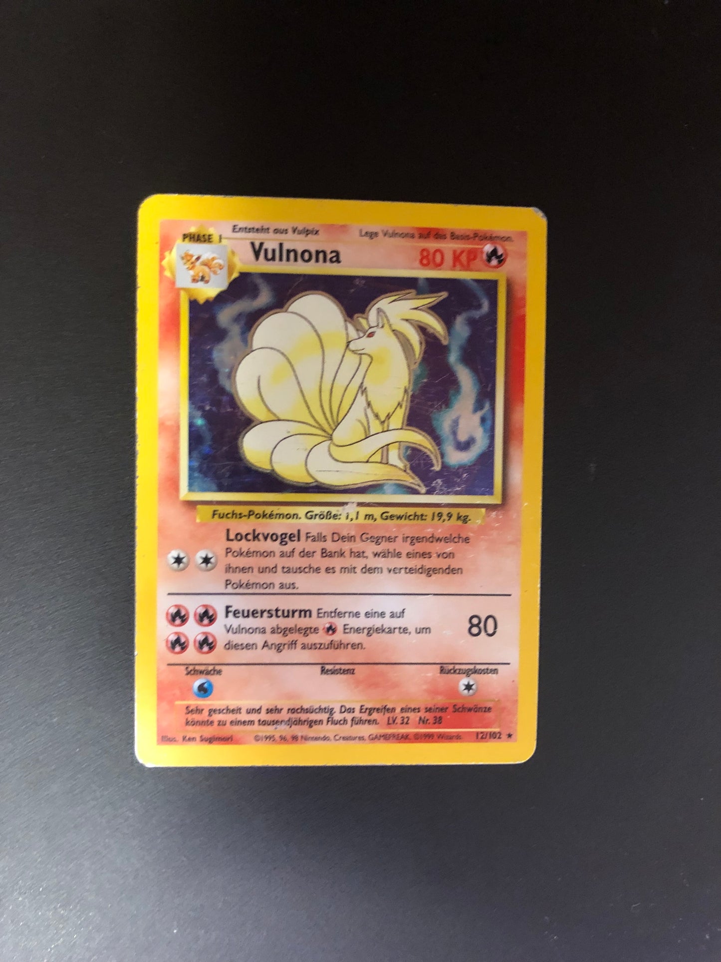 Pokemon Karten Holo Vulnona 12/102 Deutsch