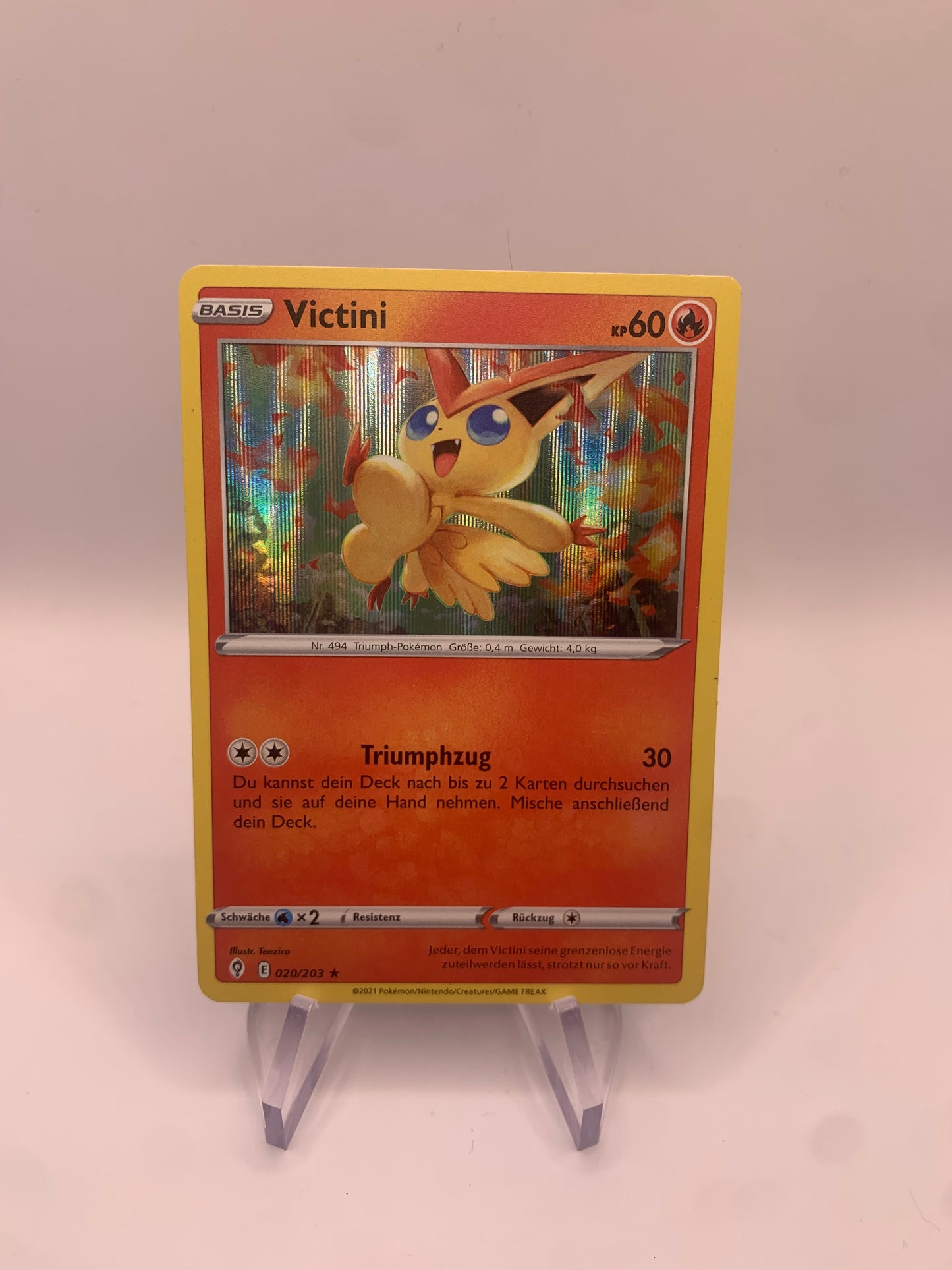 Pokemon Karte Holo Victini 20/203 Deutsch