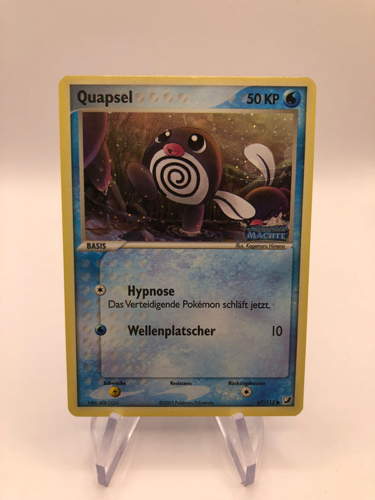 Pokemon Karte Revers Stamp Quapsel 67/115 Deutsch