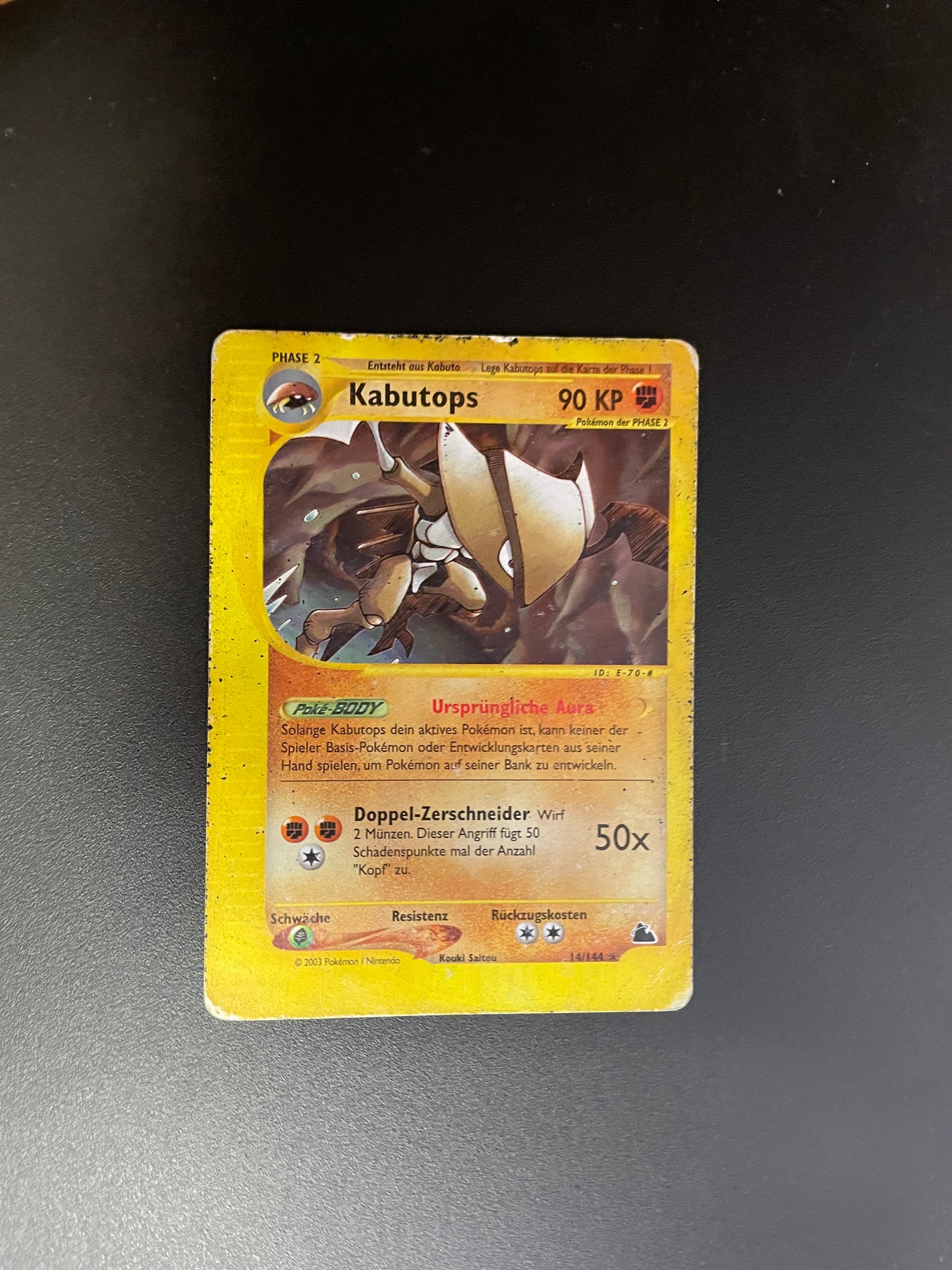 Pokemon Karte E-Series Kabutops 14/144 Deutsch