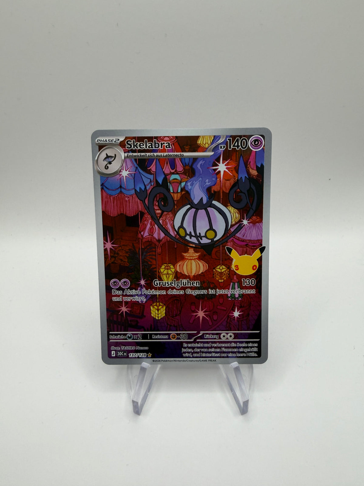 Pokemon Karte 30 Jahre Art Rare Skelabra 137/128 Deutsch