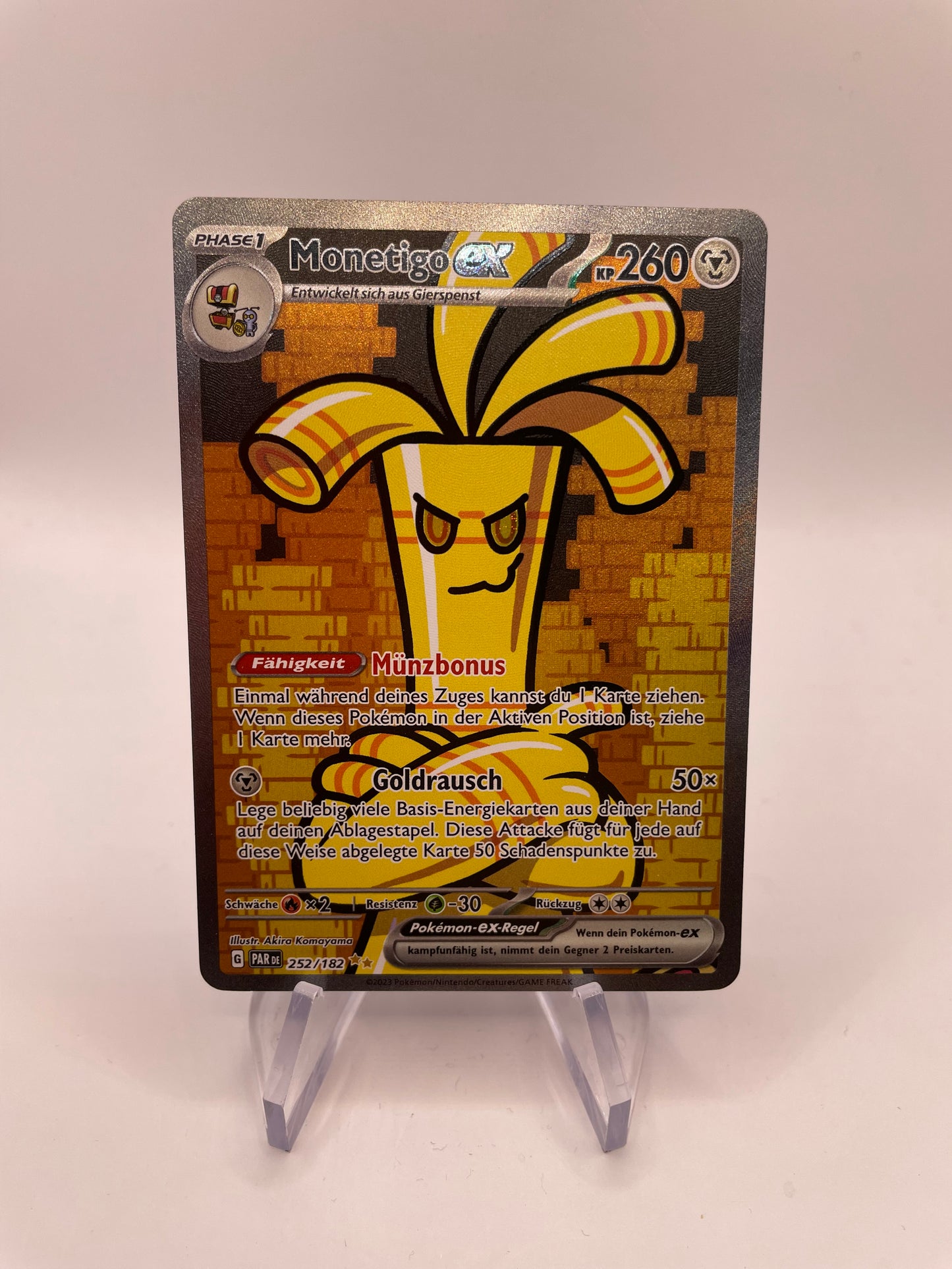 Pokemon Karte Alt-Art EX Monetig 252/182 Deutsch