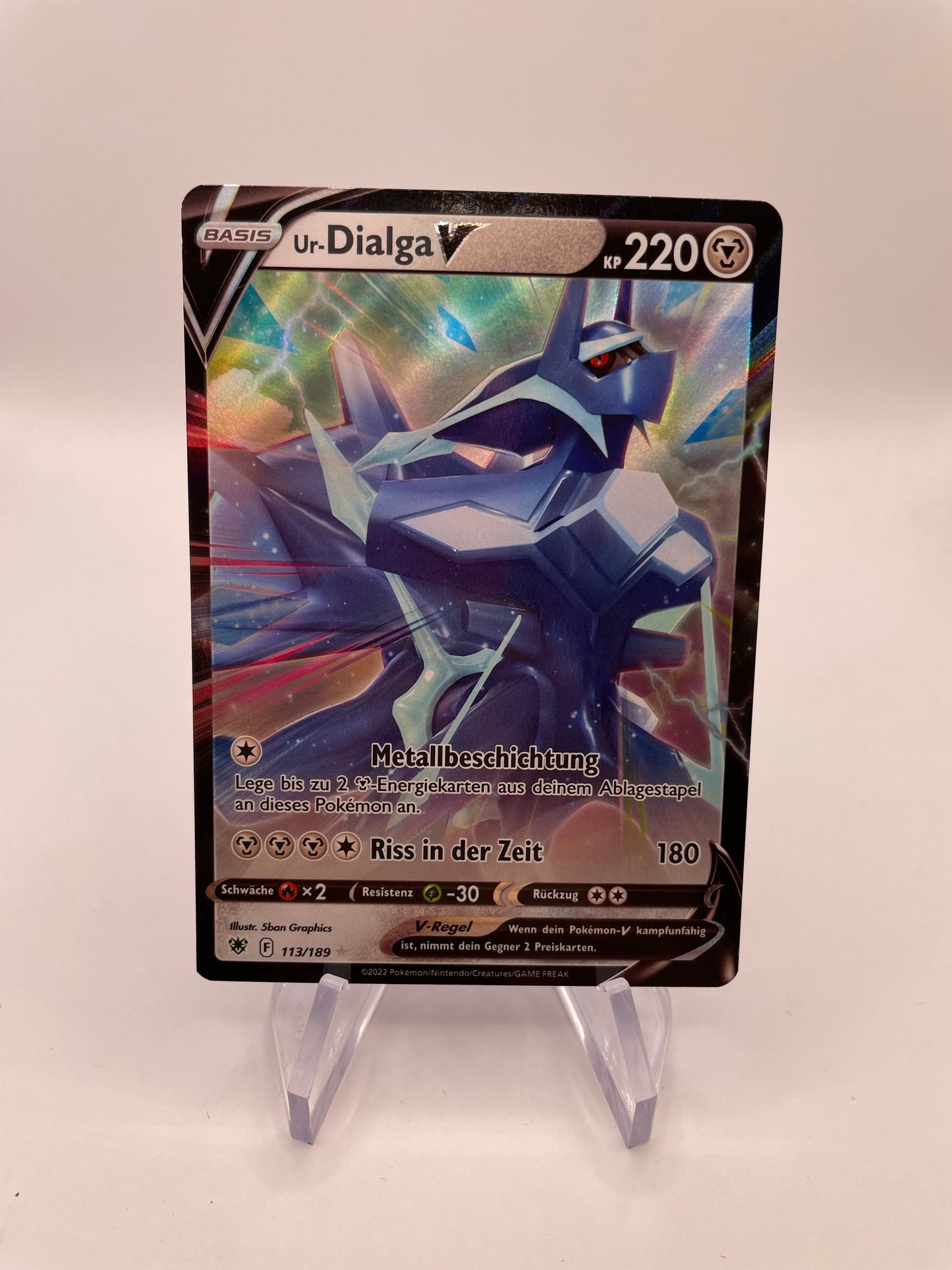 Pokémon Karte V Ur-Dialga 113/189 Deutsch
