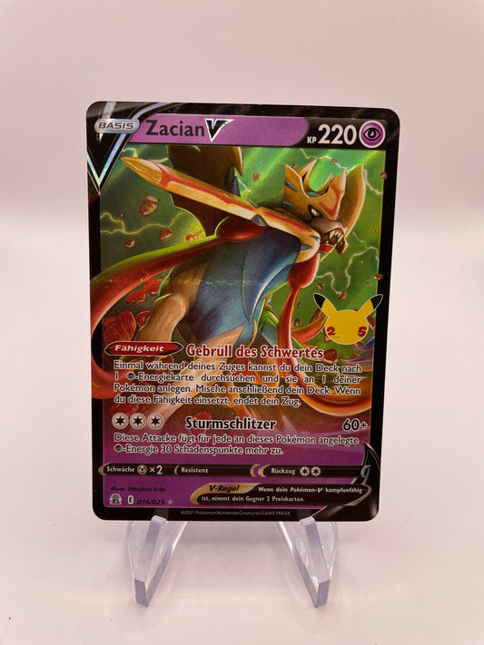 Pokémon Karte V Zacian 16/25 Deutsch