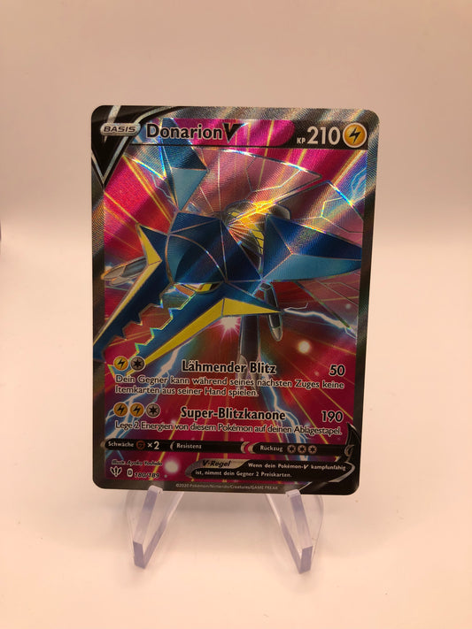 Pokemon Karte Fullart V Donarion 180/189 Deutsch