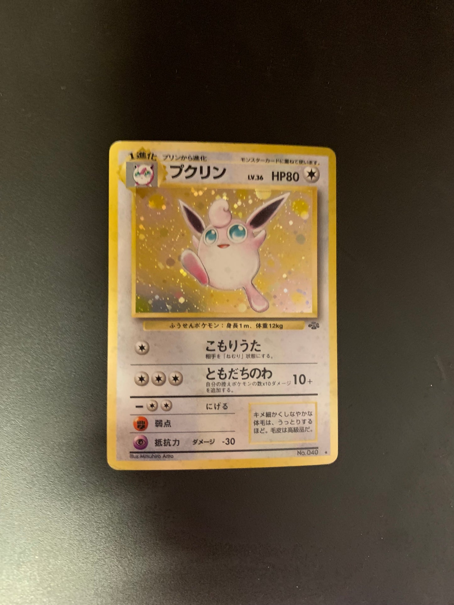 Pokemon Karte Holo Knudeluff No.40 Japanisch