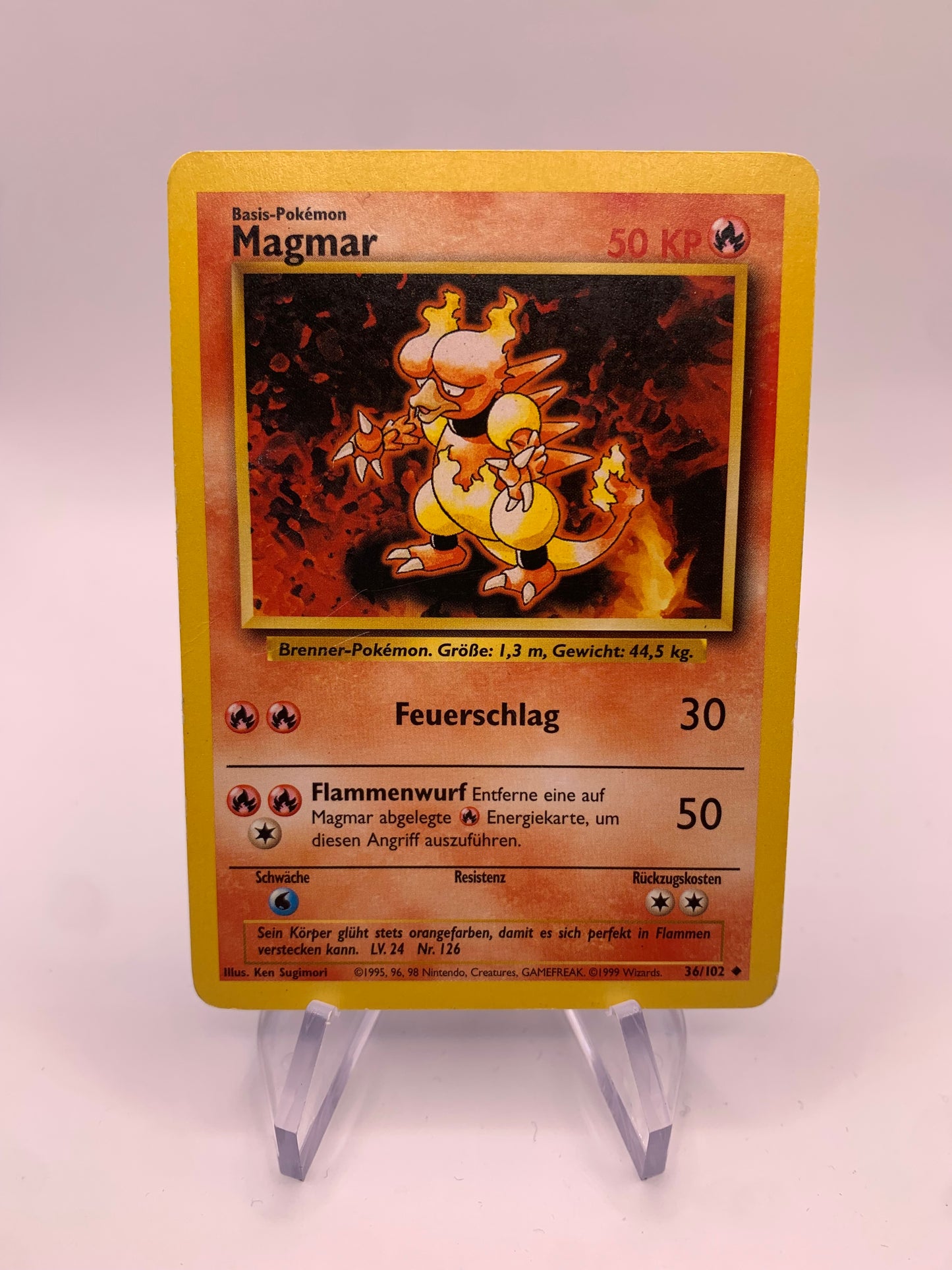 Pokemon Karte Magmar 36/102 Base-Set Deutsch