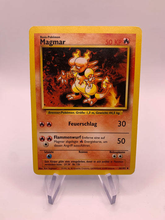 Pokemon Karte Magmar 36/102 Base-Set Deutsch