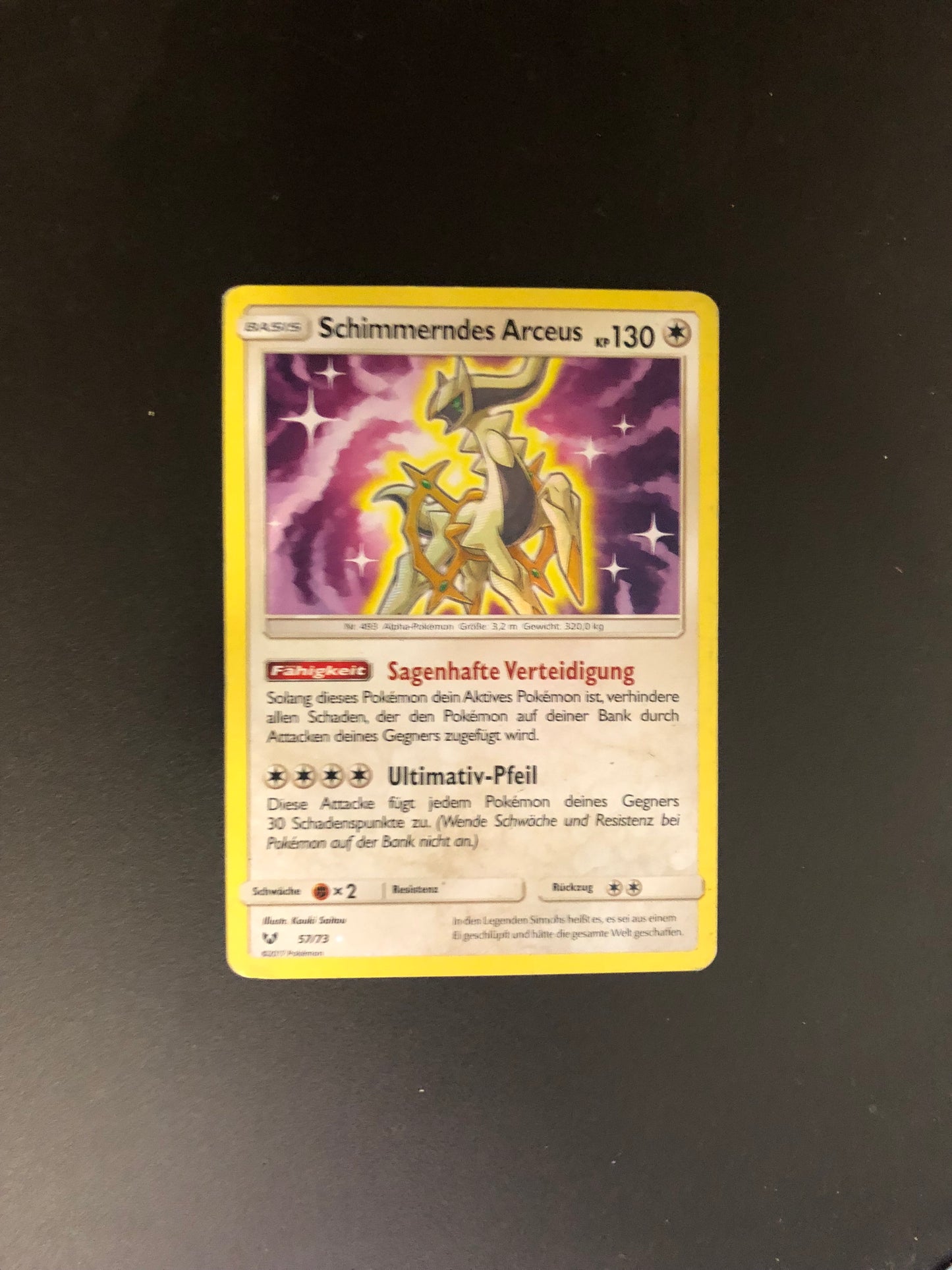 Pokemon Karte Shiny Schimmerndes Arceus 57/73 Deutsch