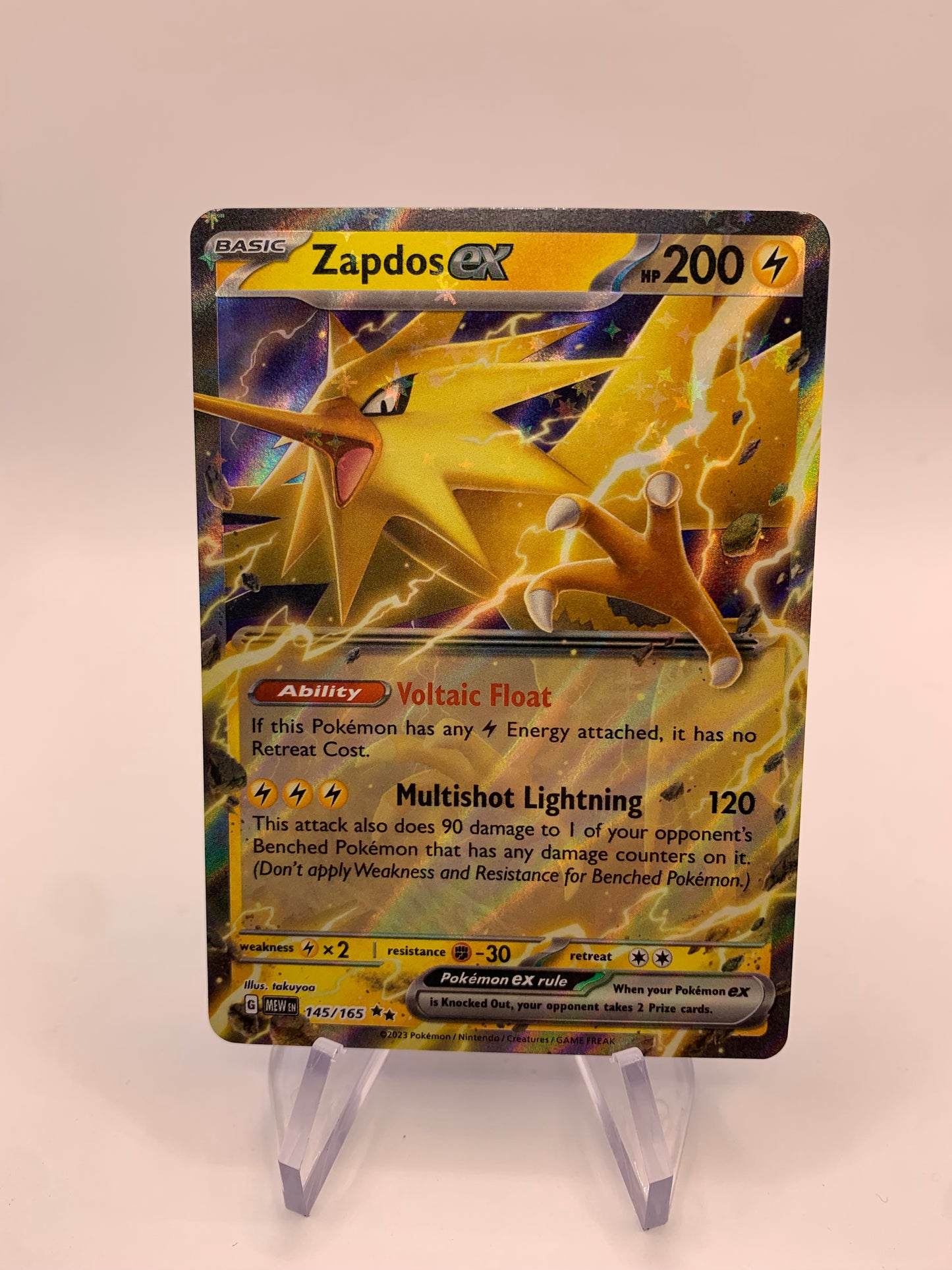 Pokemon card ex Zapdos 145/165 English