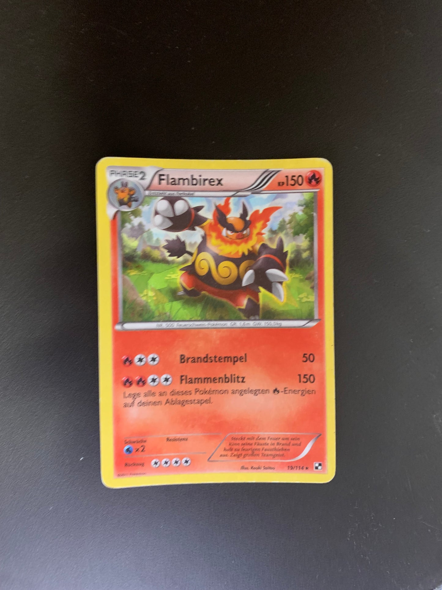 Pokemon Karte Shatter Holo Flambirex 19/114 Deutsch