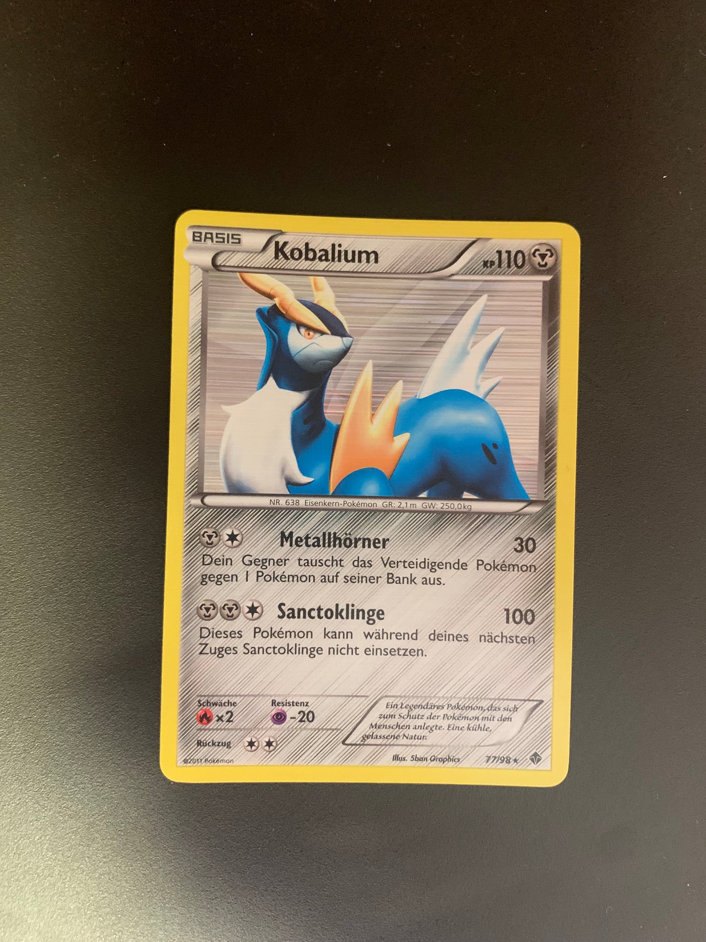 Pokemon Karte Holo Kobalium 77/98 Deutsch