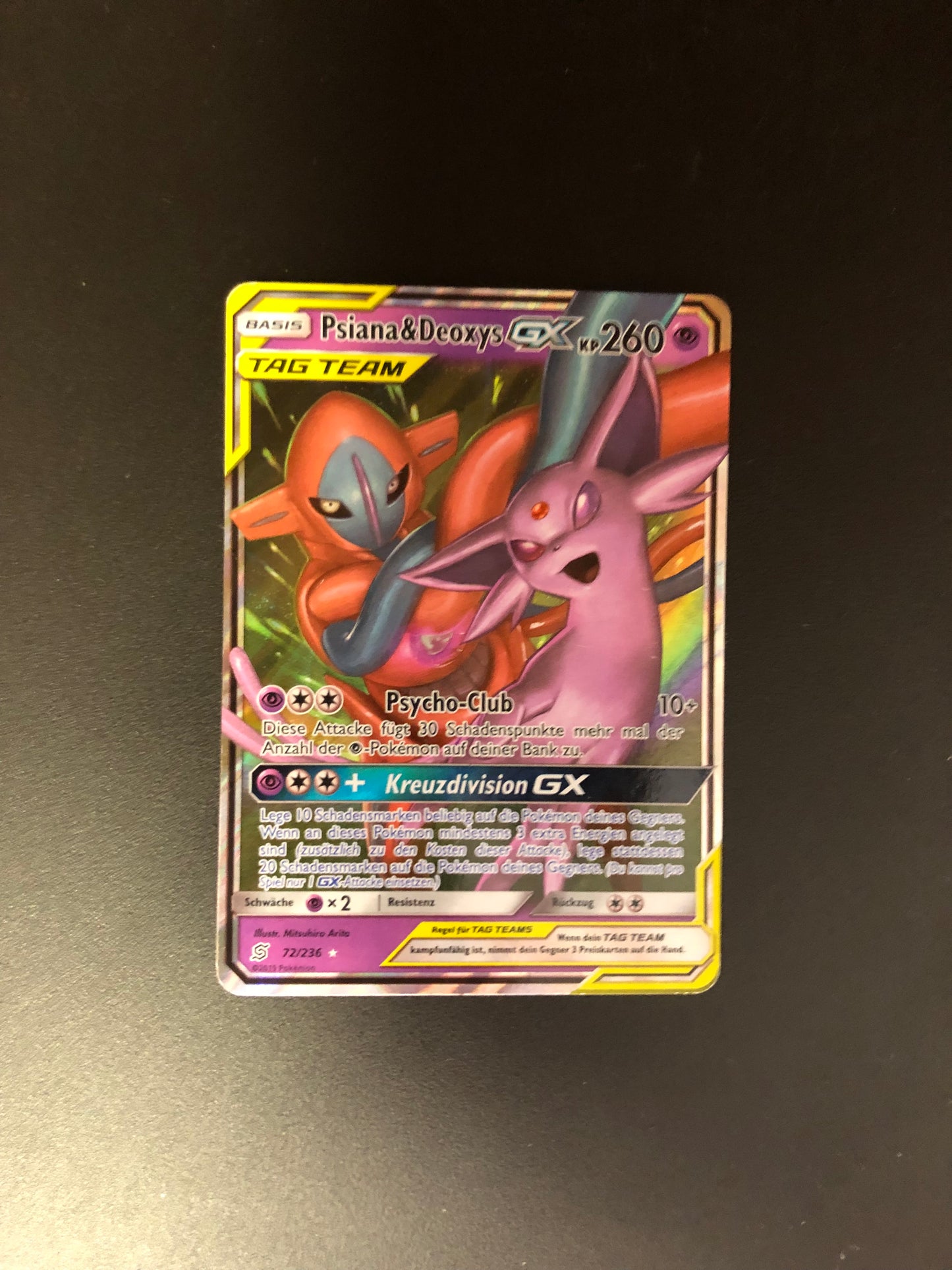 Pokemon Karte Tag Team Psiana& Deoxys 72/236 Deutsch