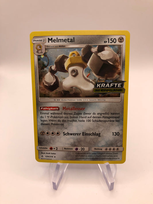 Pokemon Karte Stamp Pre Release Melmetal 129/214 Deutsch