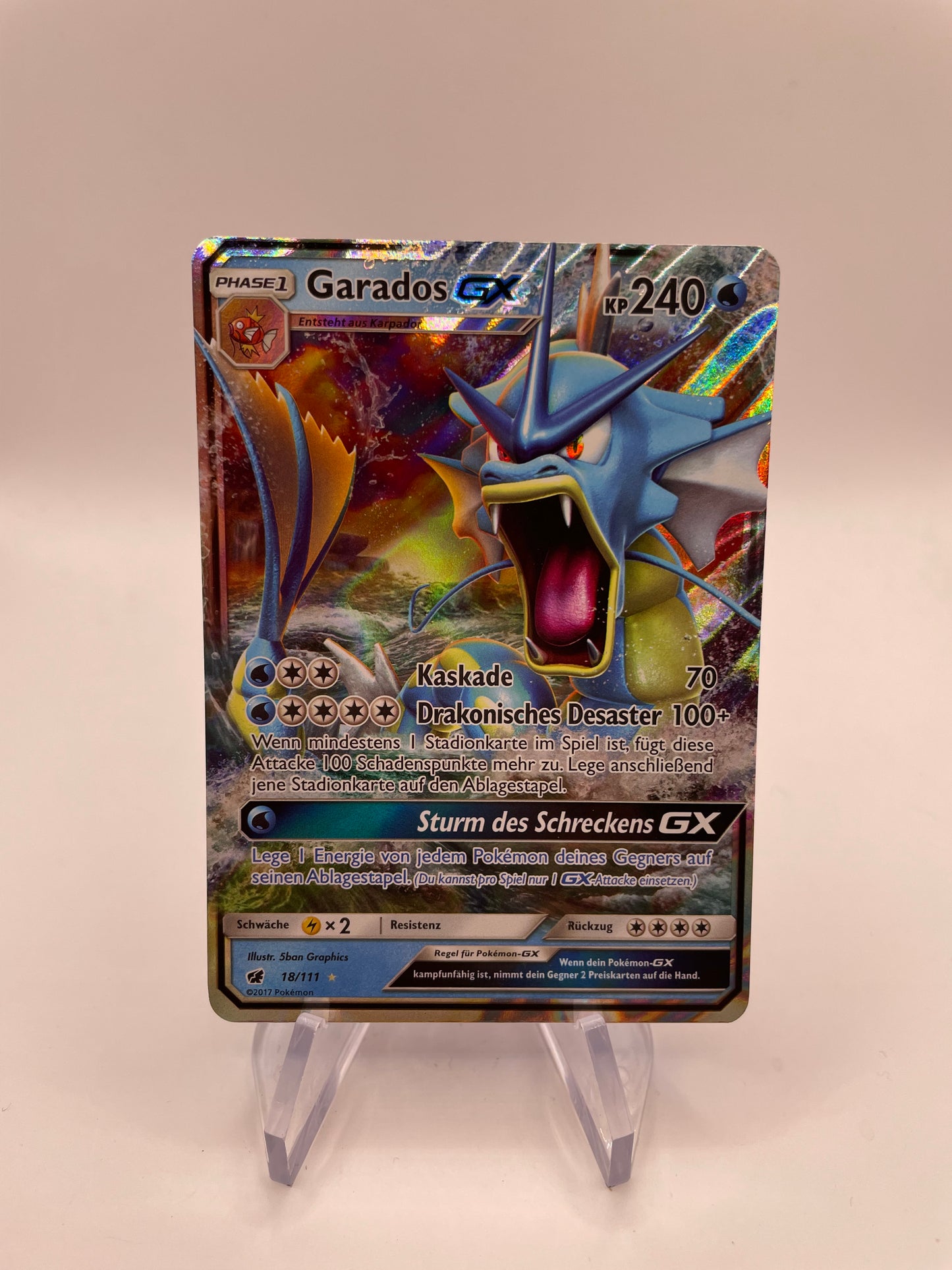 Pokemon Karte GX Garados 18/111 Deutsch